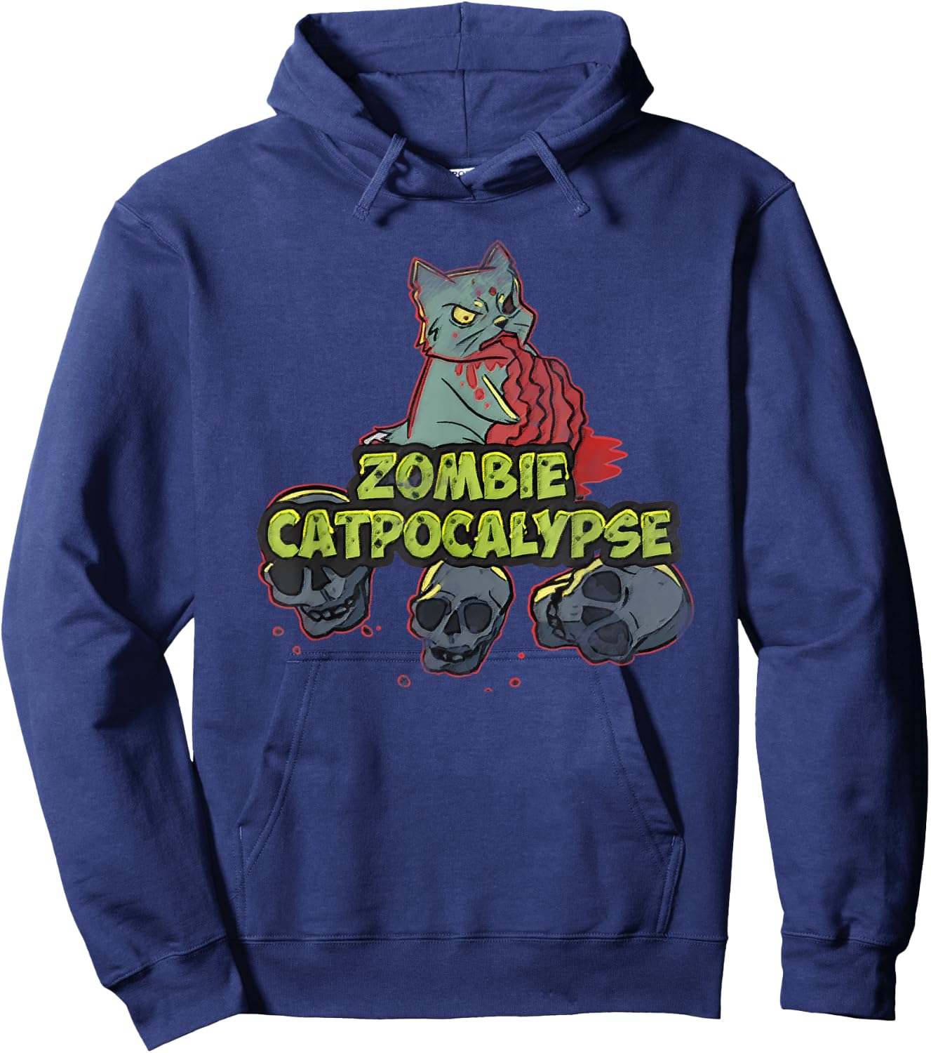 Halloween Zombie Cat Apocalypse Funny Kitty Lover Party Women Hoodie - Hoodie | Navy