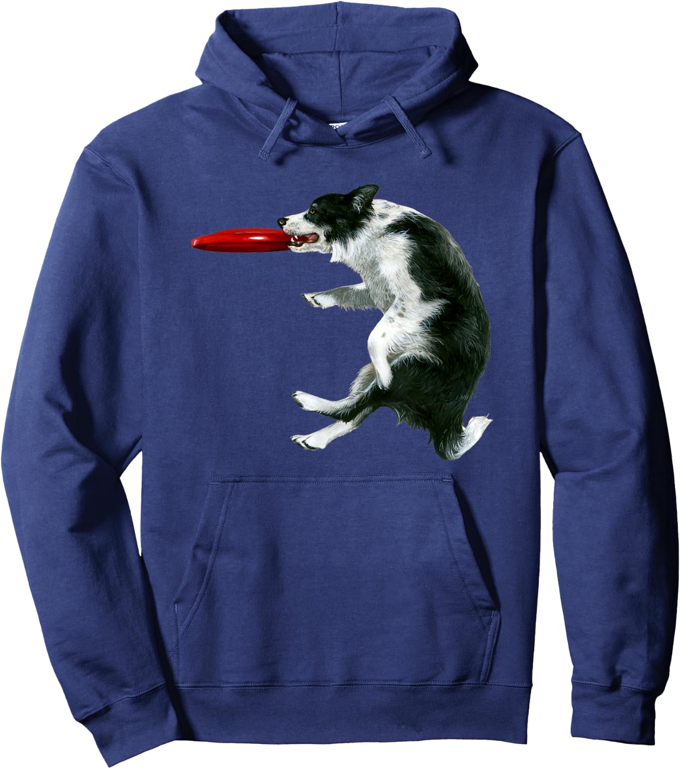 Border Collie Frisbee Graphic Sheepdog Print Hoodie - Hoodie | Navy