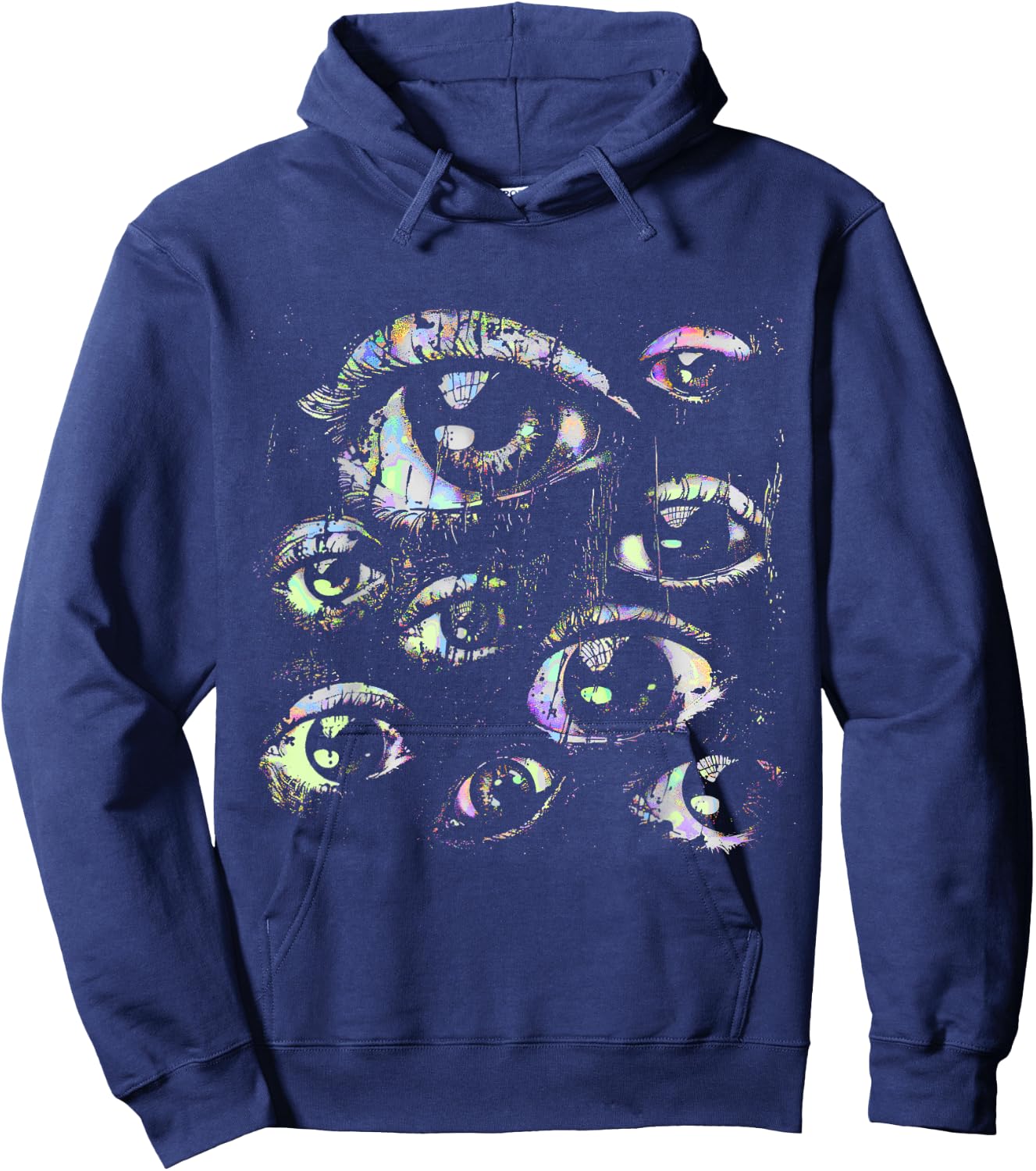 Eyes Pastel Goth Weird Grunge Alt Y2K Odd Strange Aesthetic Hoodie - Hoodie | Navy