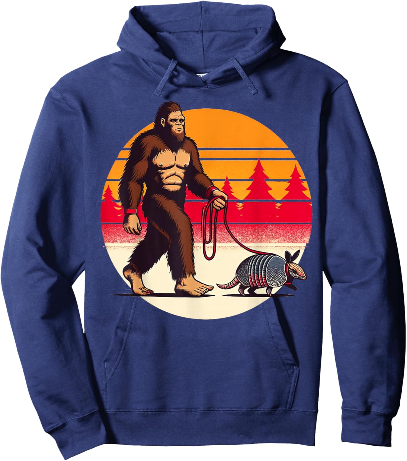 Armadillo-Shirt Bigfoot Walking Armadillos Funny Men Dad Hoodie - Hoodie | Navy