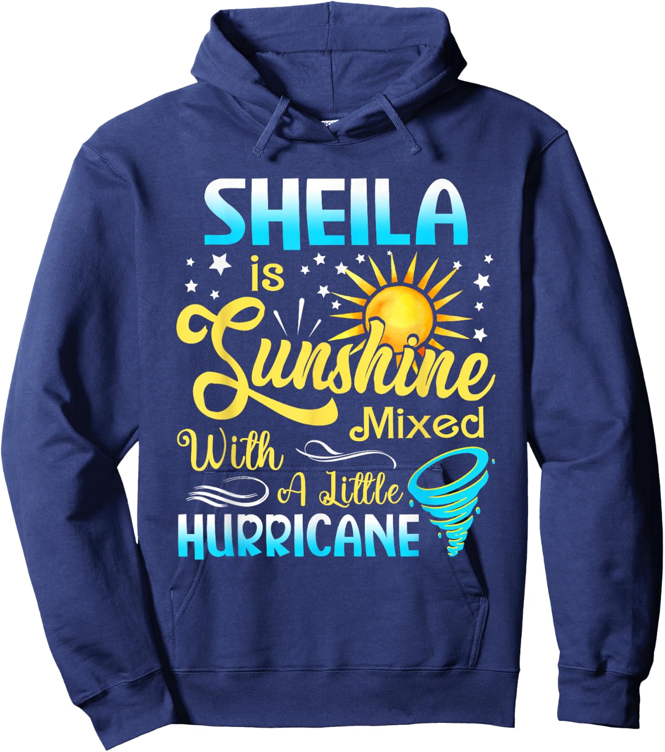 Sheila First Name - Sunshine Mixed Little Hurricane Hoodie - Hoodie | Navy
