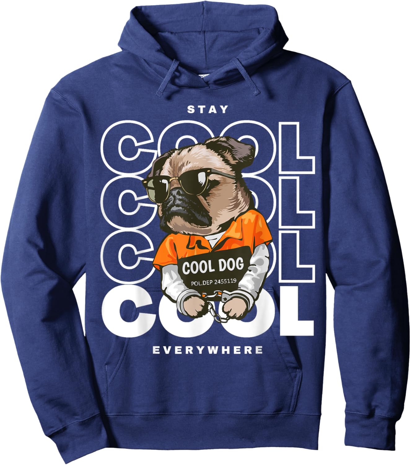 Stay Cool Everywhere. Funny Cool Dog Women Kids Hoodie - Hoodie | Navy