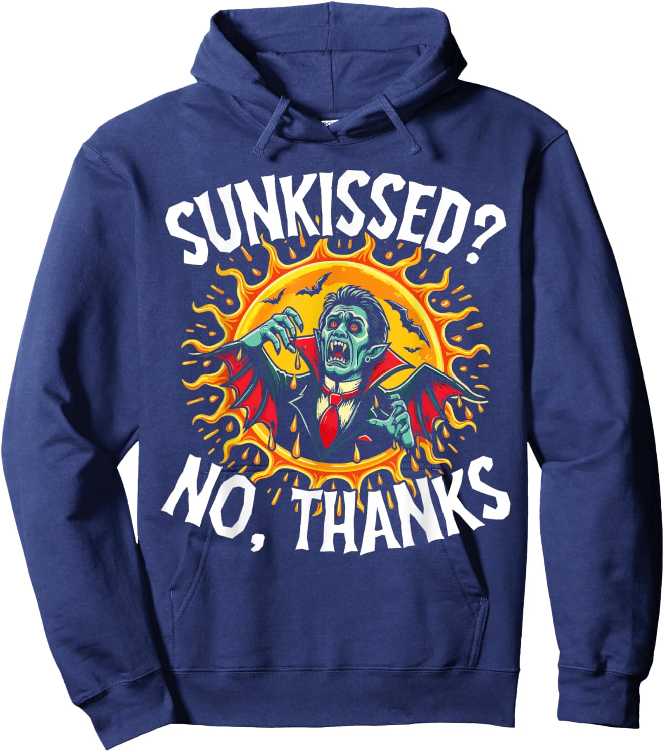 Vampire Design for Halloween Men Funny Vampires Hoodie - Hoodie | Navy