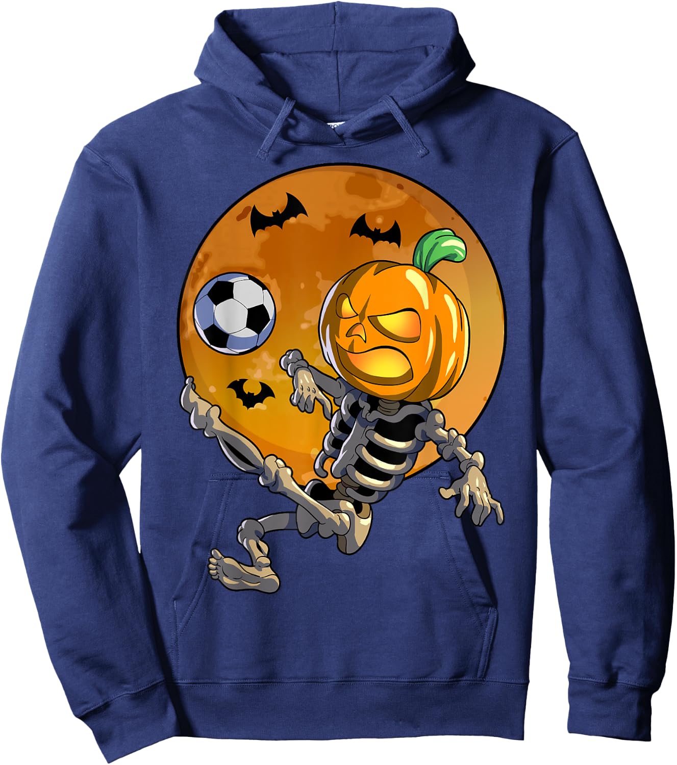 Soccer Skeleton Halloween Men Boys Soccer Halloween Hoodie - Hoodie | Navy
