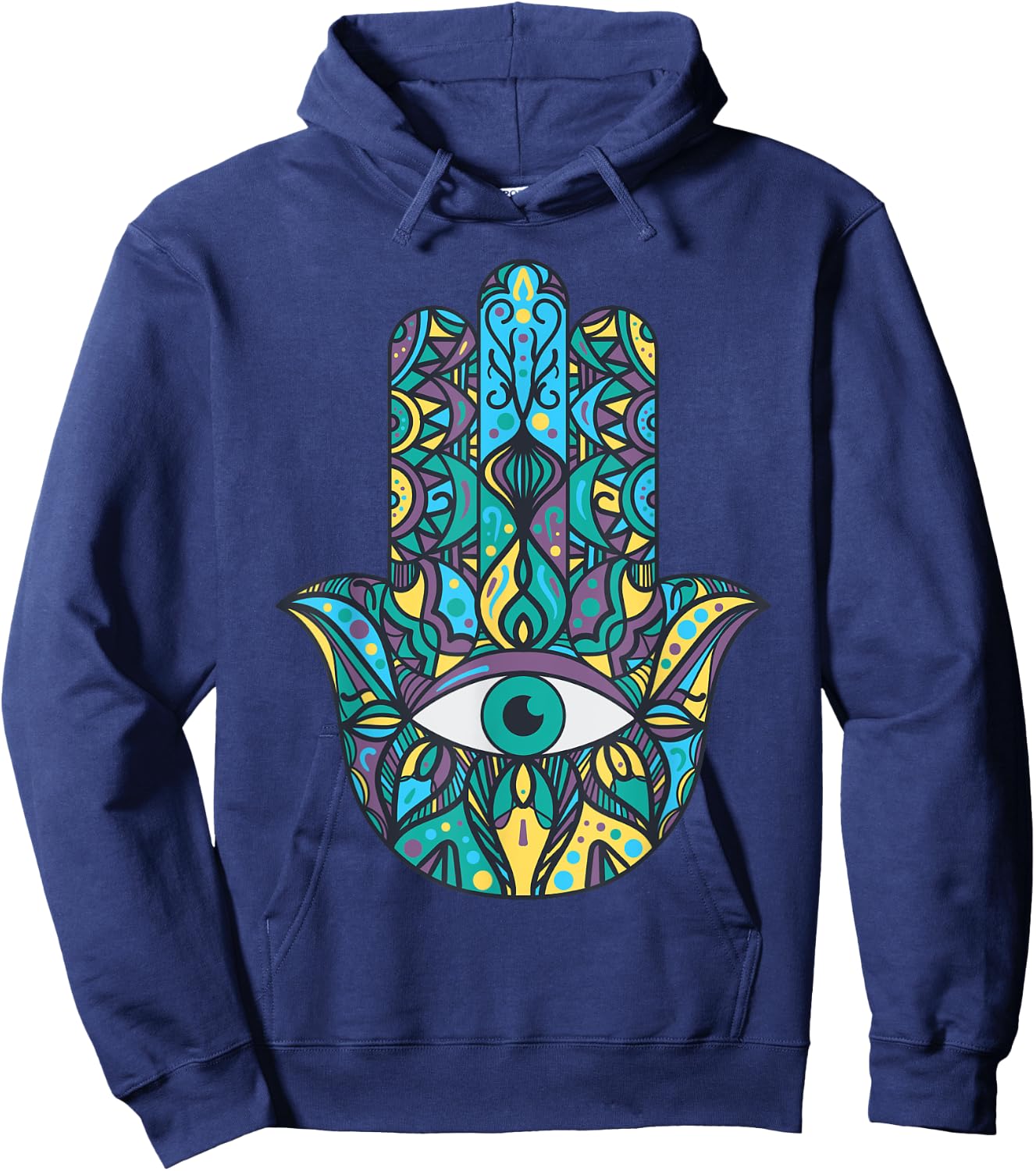 Hamsa Hand Meditation Yoga Hand Of Fatima Men Women Hoodie - Hoodie | Navy