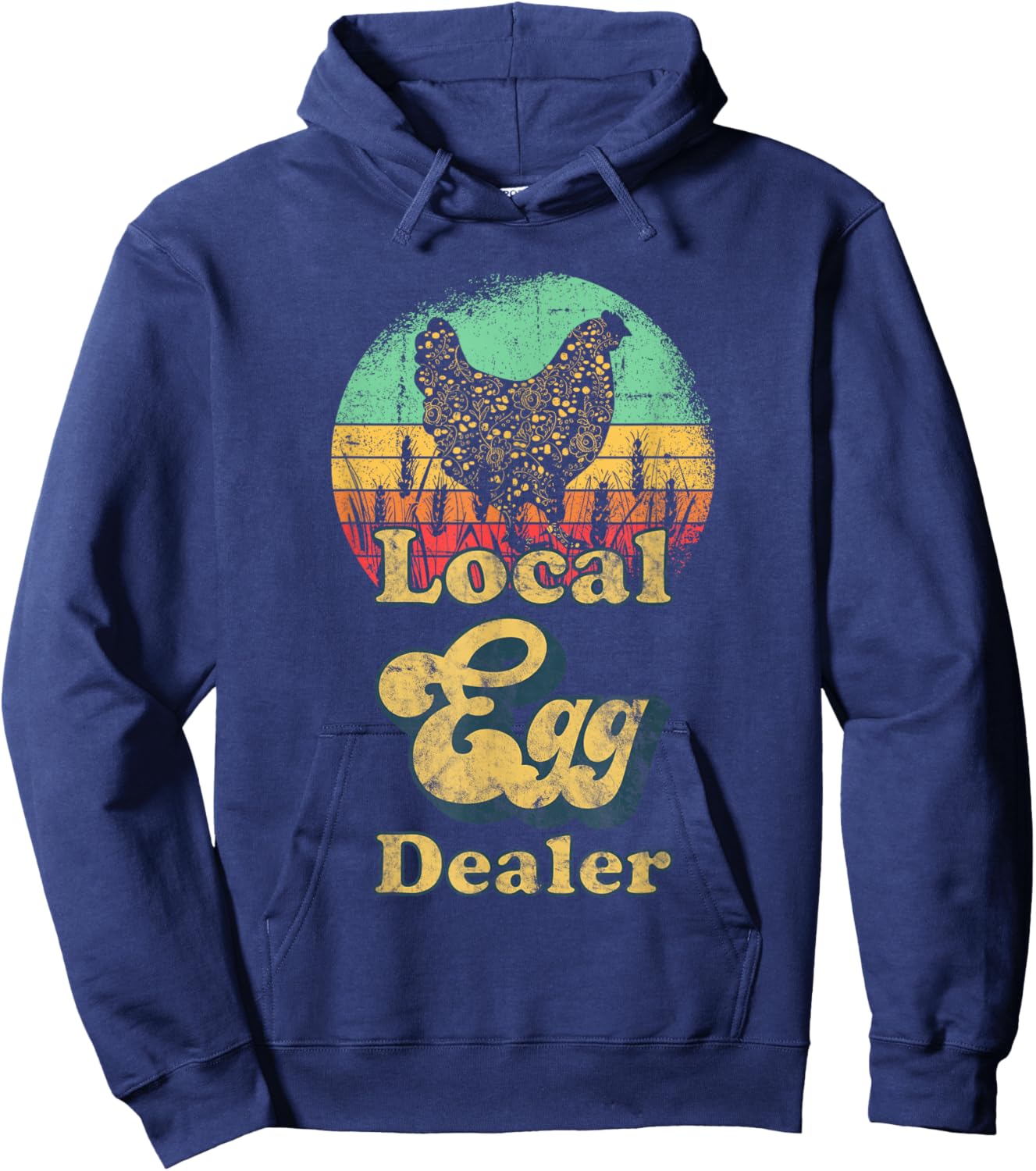 Local Egg Dealer Retro Local Egg Chicken Seller Hoodie - Hoodie | Navy