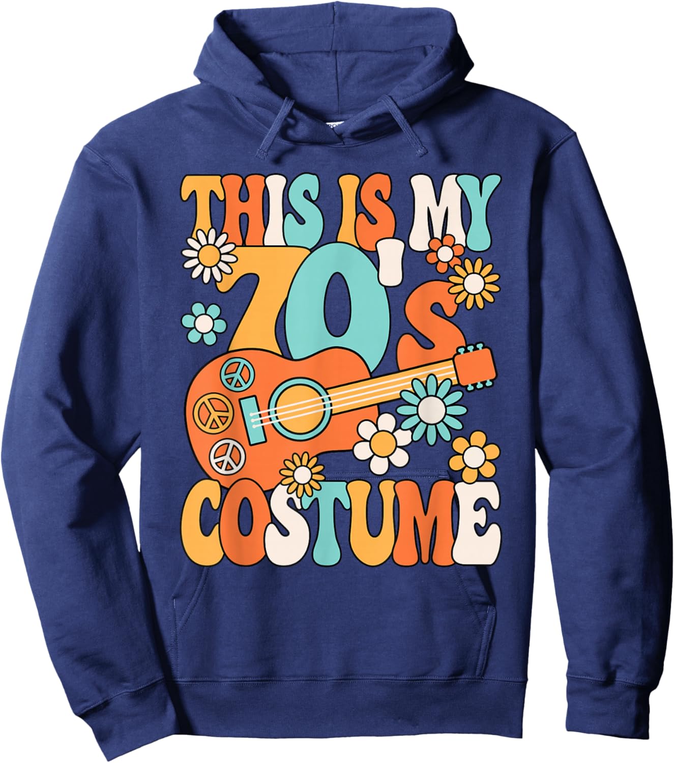 This Is My 70's Costume Women 1970s Party 70s Outfit Retro Hoodie - Hoodie | Navy