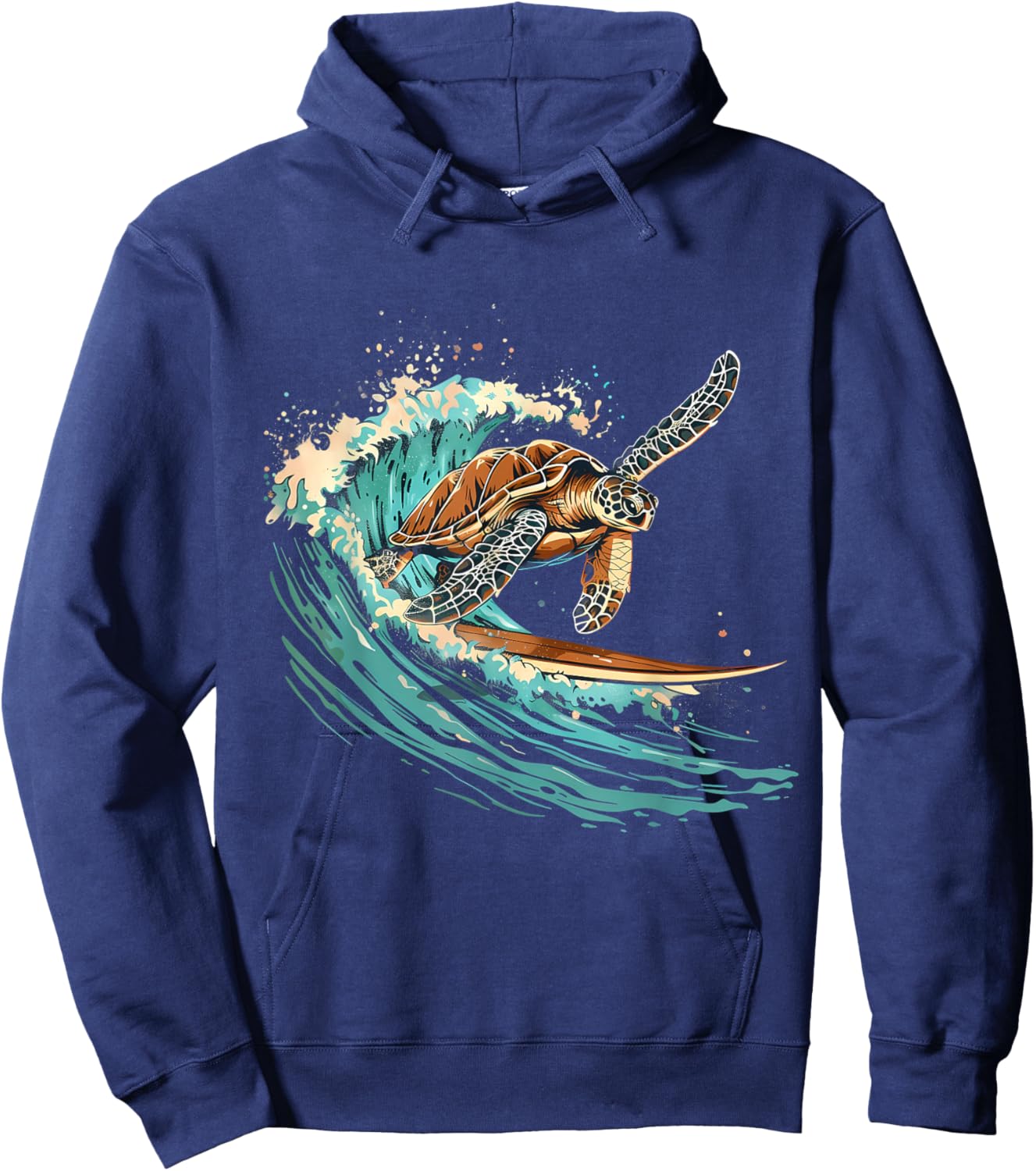 Sea Turtle Surfing Ocean Sea Turtle Ocean Sea Animal Lover Hoodie - Hoodie | Navy