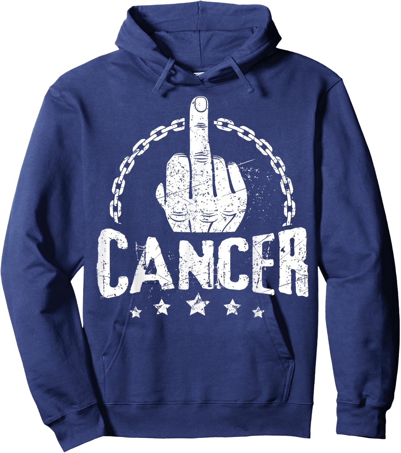 Middle Finger to Cancer Cancer Awareness Hoodie - Hoodie | Navy