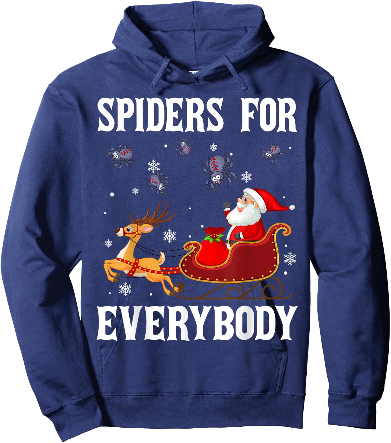 Spiders For Everybody Christmas Santa Claus Spider Xmas Hoodie - Hoodie | Navy