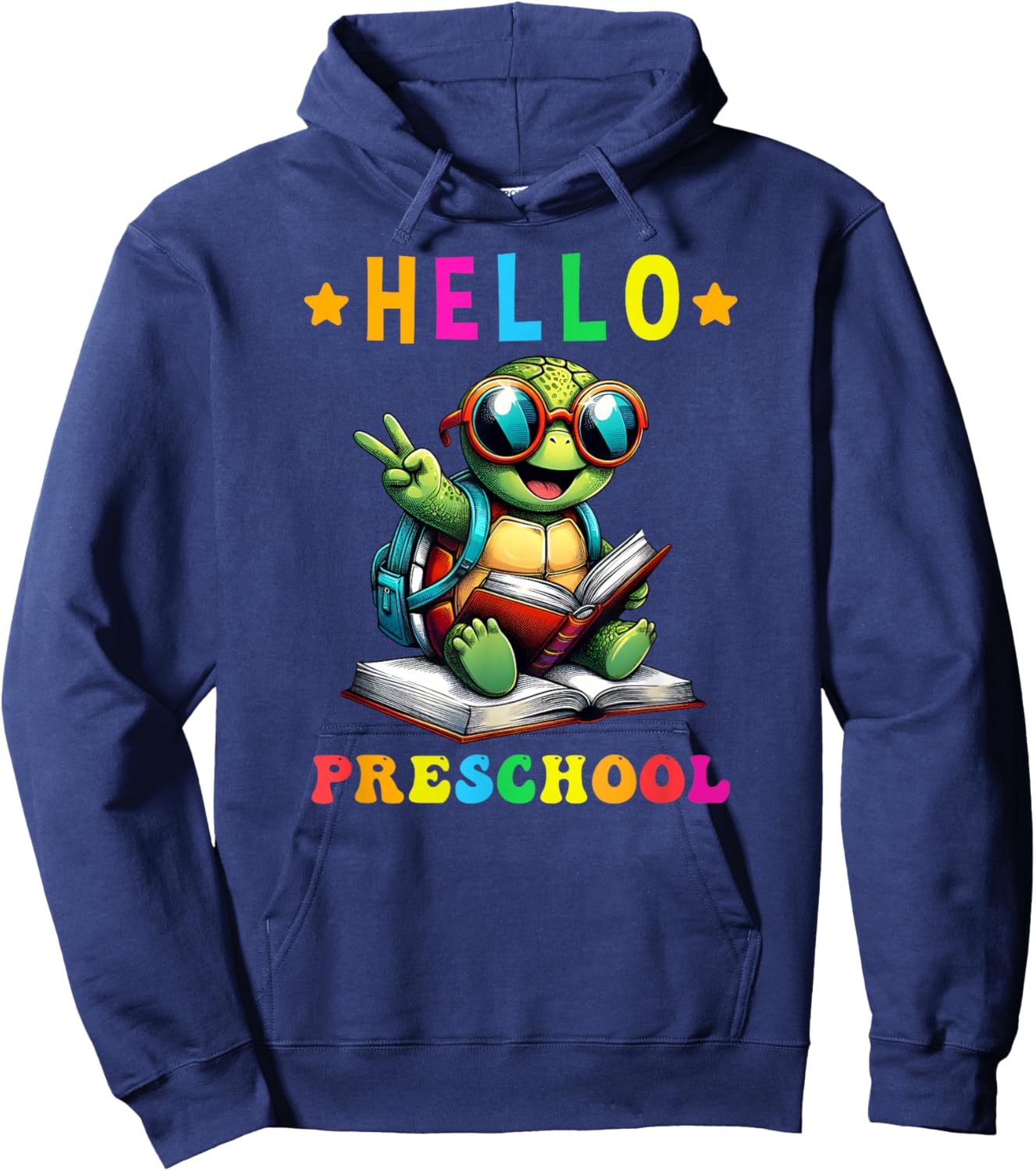 Hello Preschool Turtle Lovers Back to School Kids Boys Girls Hoodie - Hoodie | Navy