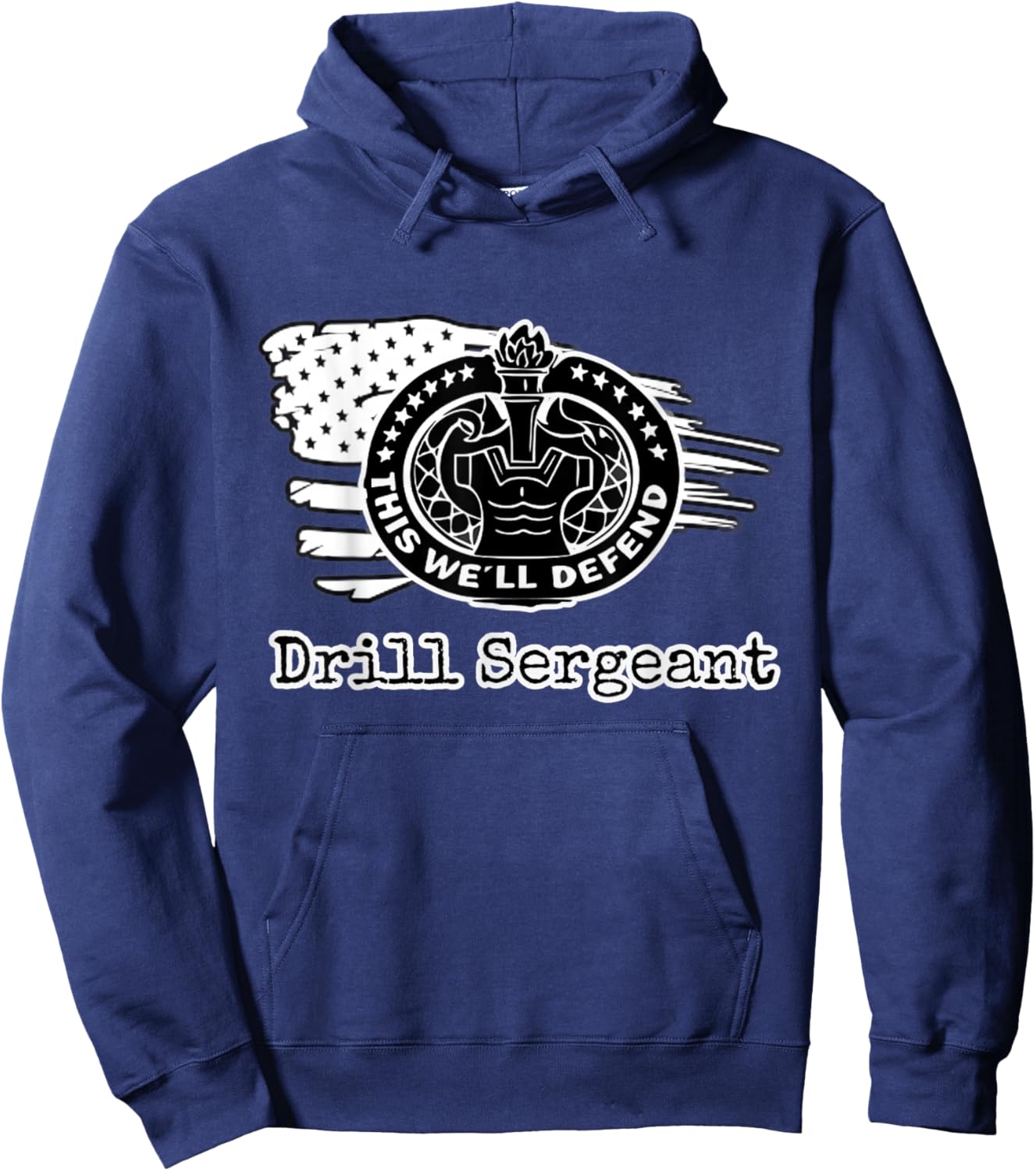 Army Drill Sergeant Badge Hoodie - Hoodie | Navy