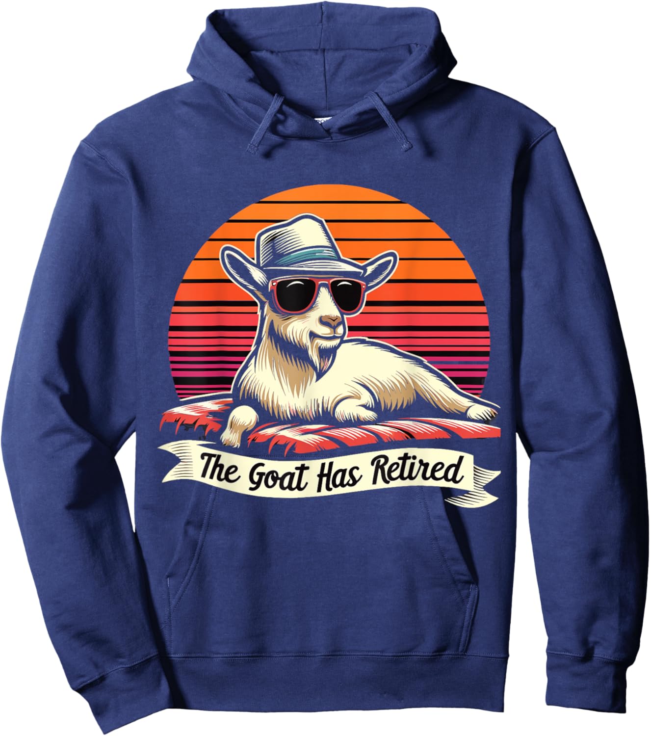 the goat has retired men Retirement goat Pension plan Hoodie - Hoodie | Navy