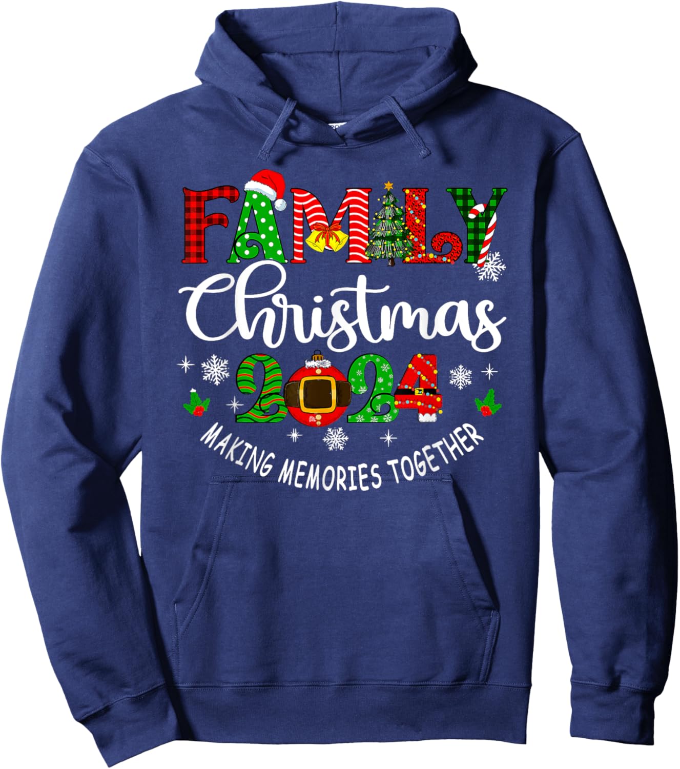 Family Christmas 2024 Making Memories Together Matching PJs Hoodie - Hoodie | Navy