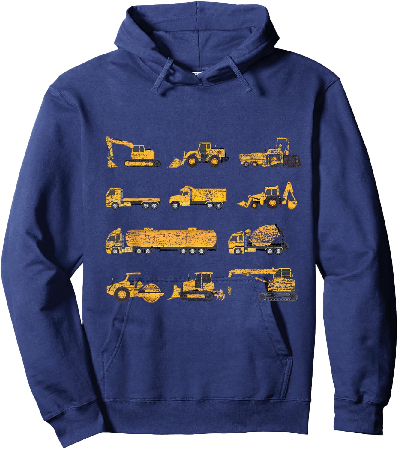 Construction Worker Toddler Boys Kids Excavator Hoodie - Hoodie | Navy