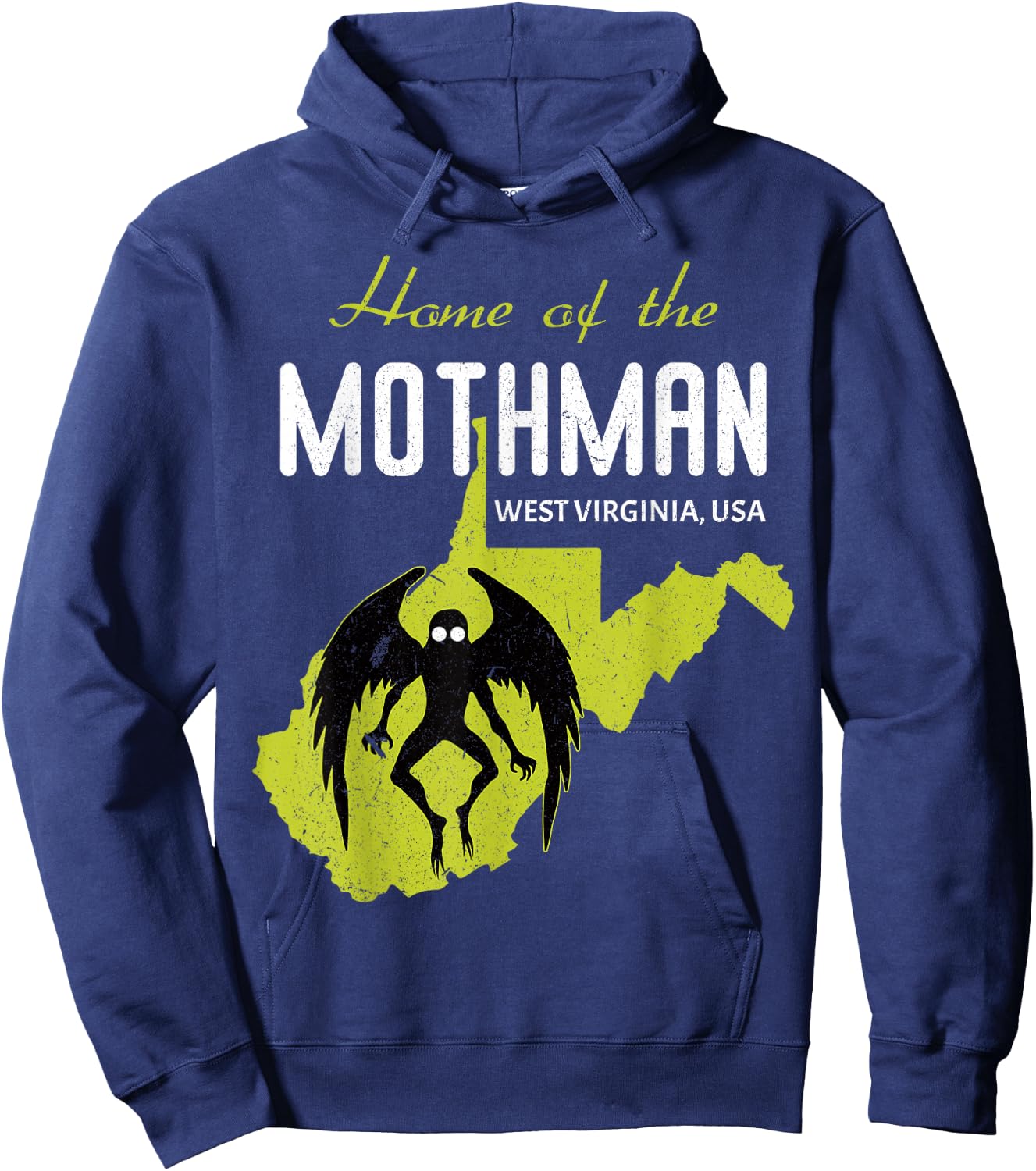 Home Of The Mothman West Virginia State American Cryptid Hoodie - Hoodie | Navy