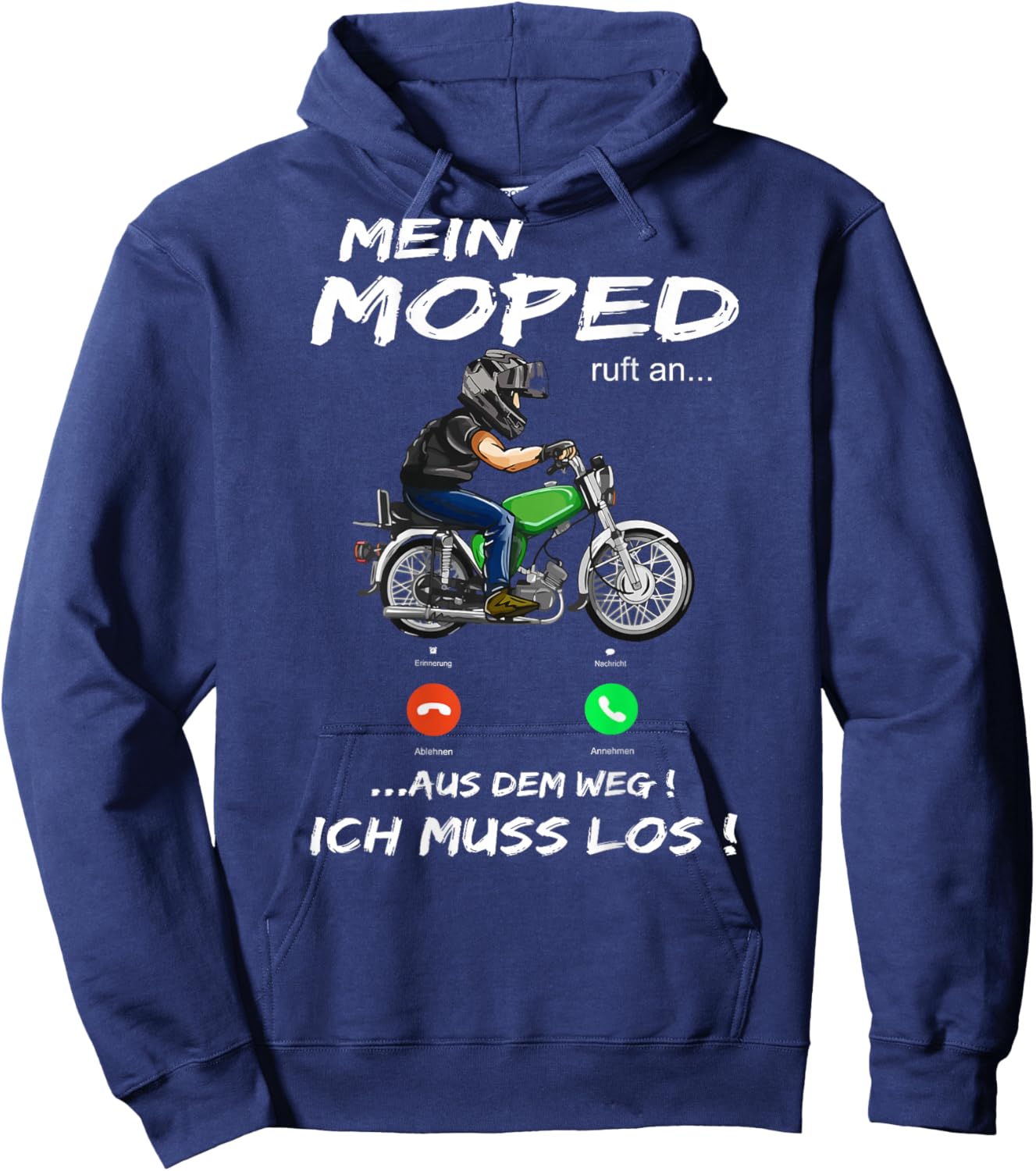 Moped fanartikel "Mein Moped ruft an" Moped fahren Hoodie - Hoodie | Navy