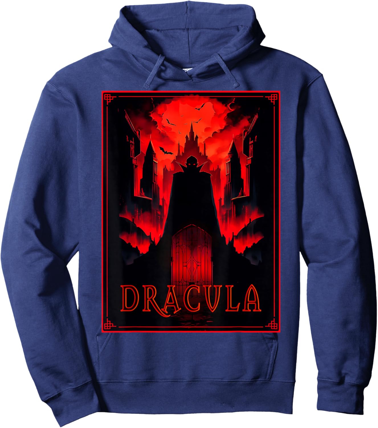 Dracula Gothic Horror Vampire Art - Vampire for Halloween Fans Hoodie - Hoodie | Navy