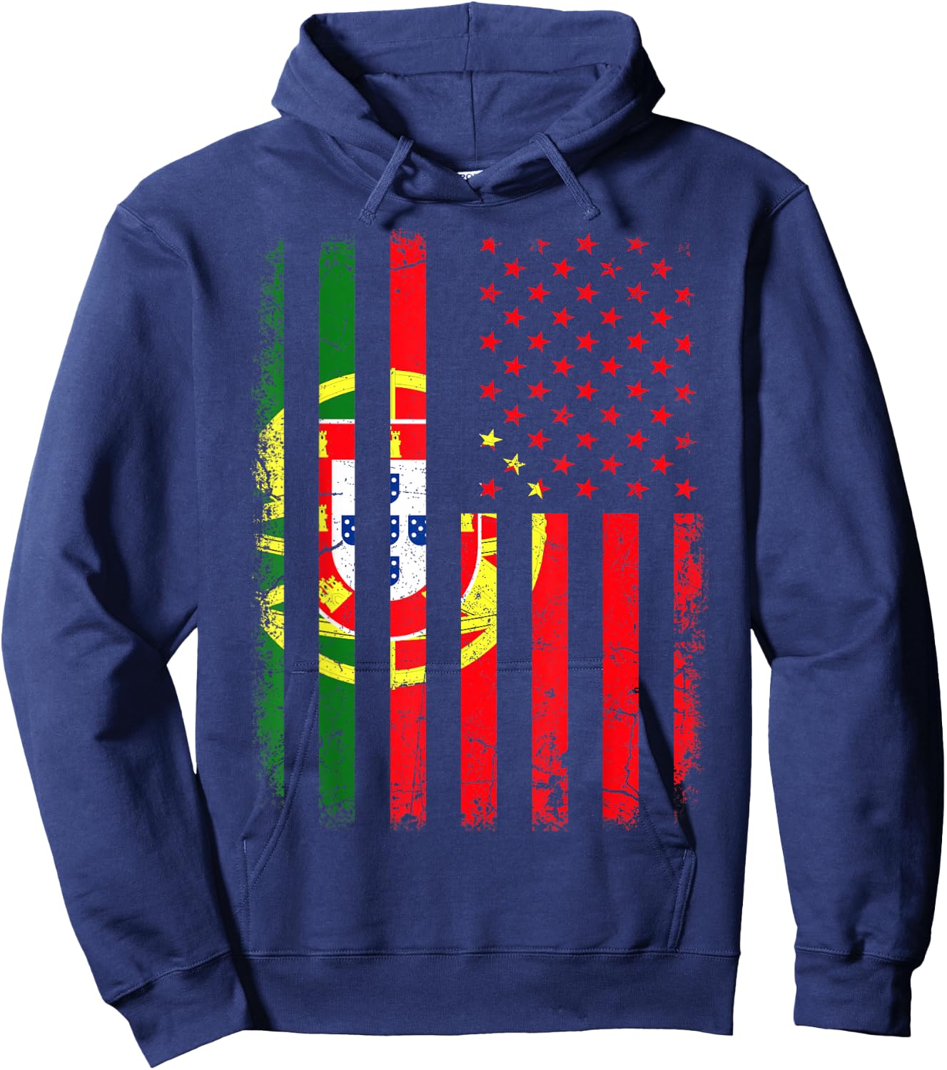 Portuguese American Flag Portugal America Pride Heritage Hoodie - Hoodie | Navy