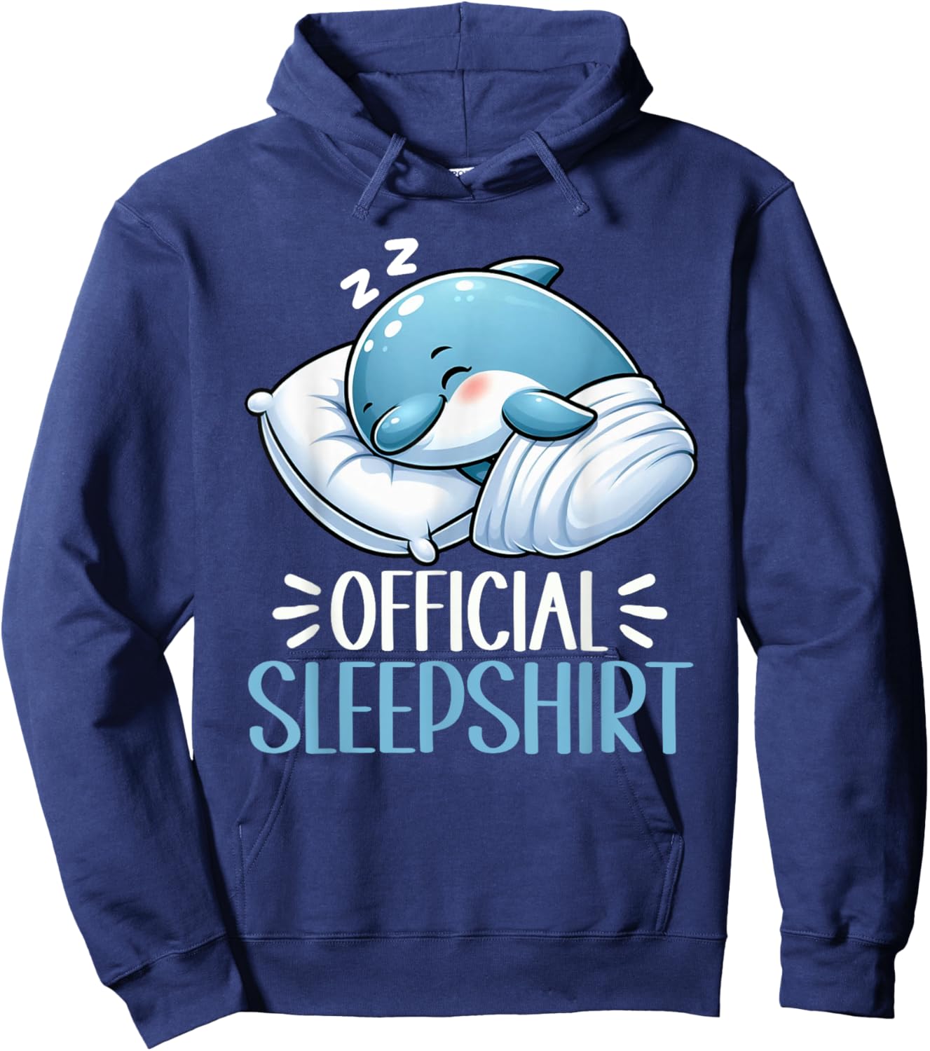 Official Sleepshirt Dolphin Cute Pajamas Night Wear Snooze Hoodie - Hoodie | Navy