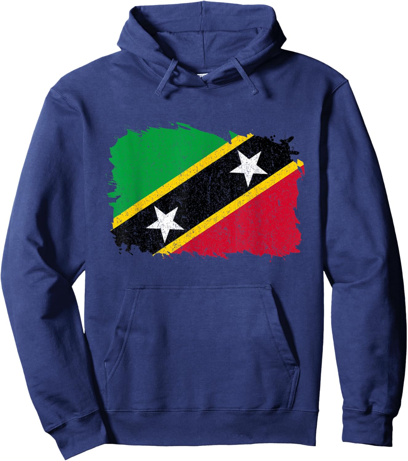 Saint Kitts and Nevis Nevisian Pride Vintage Nevisian Flag Hoodie - Hoodie | Navy