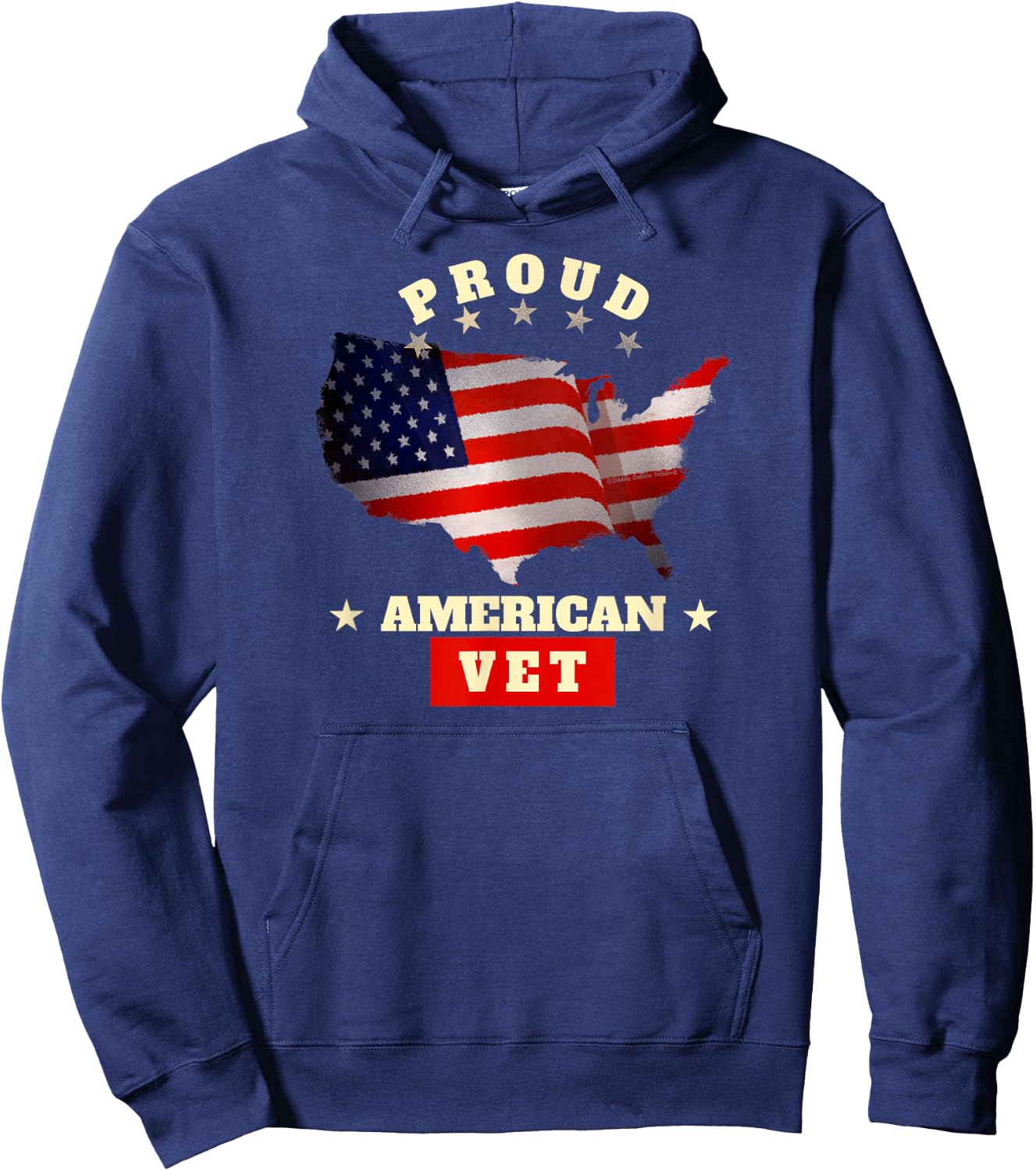 USA Flag Patriotic Proud American VET - Veterans Hoodie - Hoodie | Navy