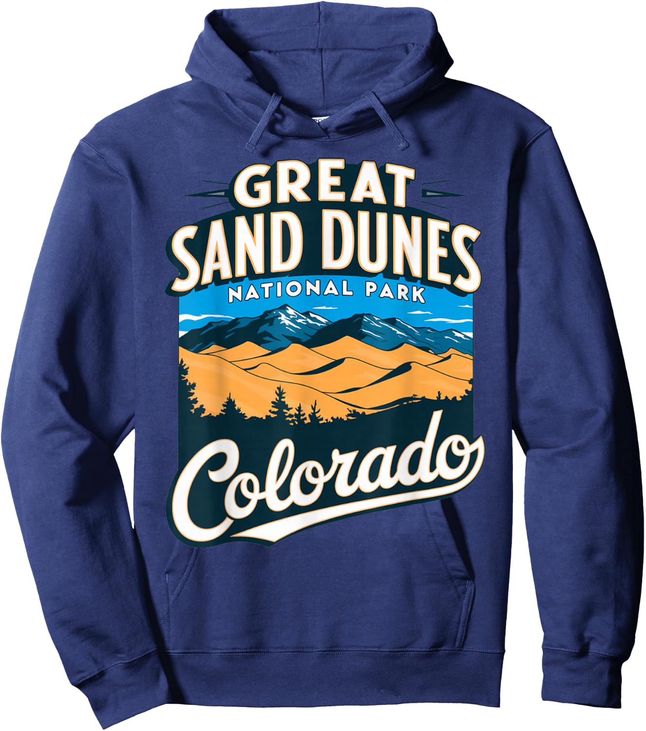 Explore Scenic Great Sand Dunes National Park Colorado Hoodie - Hoodie | Navy