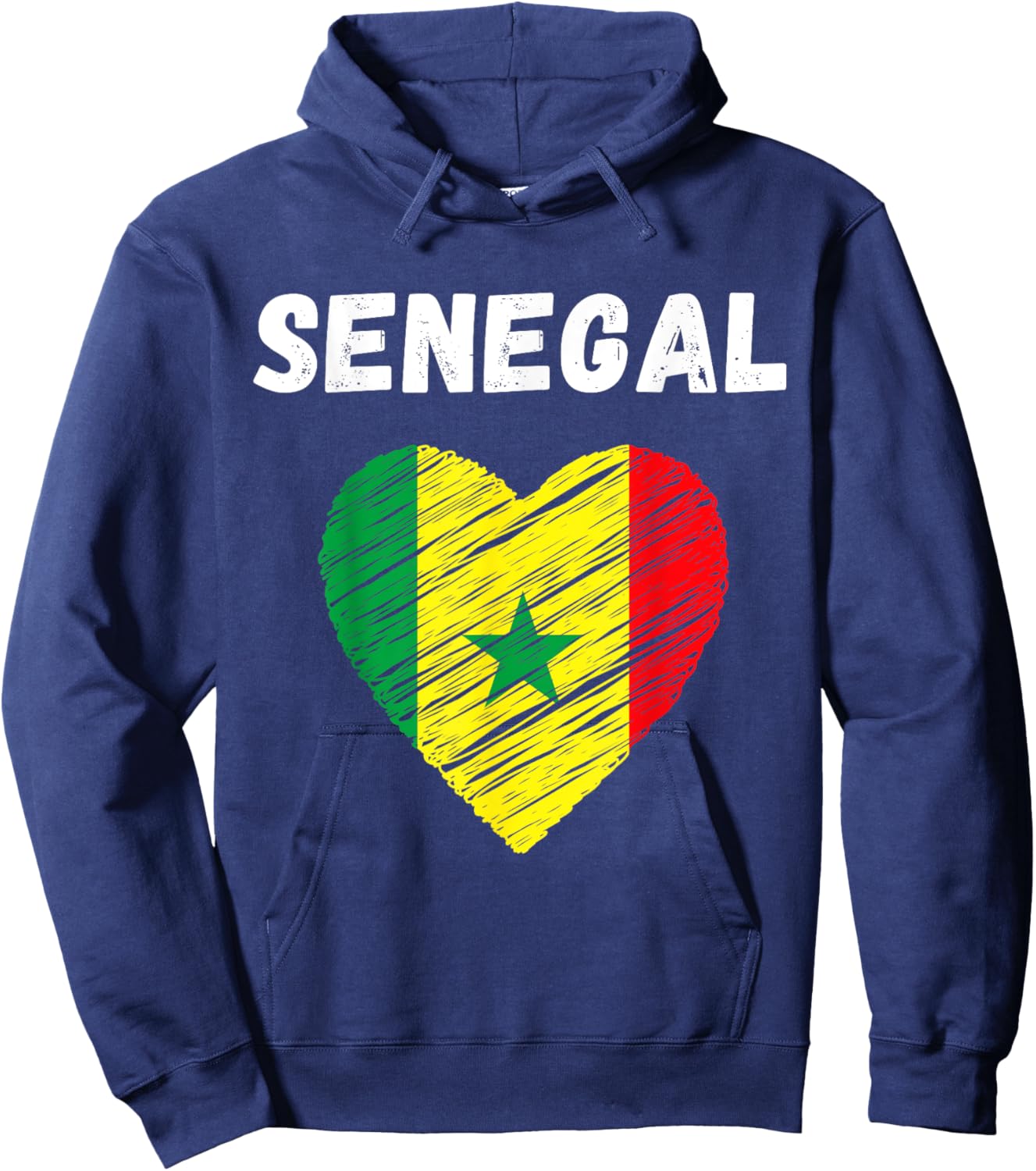 Senegal Flag Holiday Senegal Heart Senegalese Flag Hoodie - Hoodie | Navy