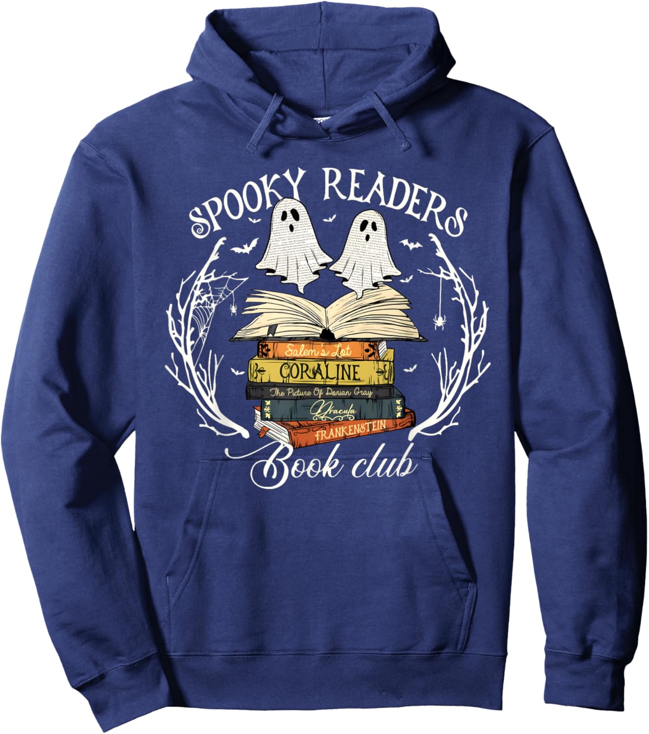 Spooky Readers Book Club Teacher Funny Ghost Happy Halloween Hoodie - Hoodie | Navy