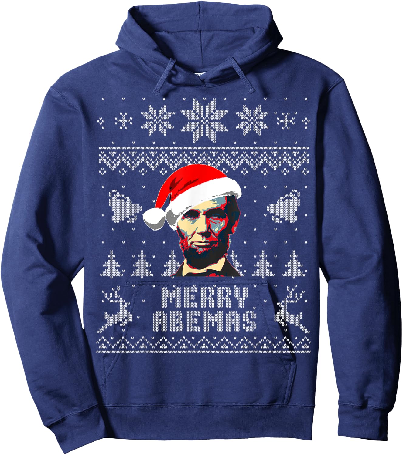 Abraham Lincoln Merry Abemas Funny Christmas Hoodie - Hoodie | Navy