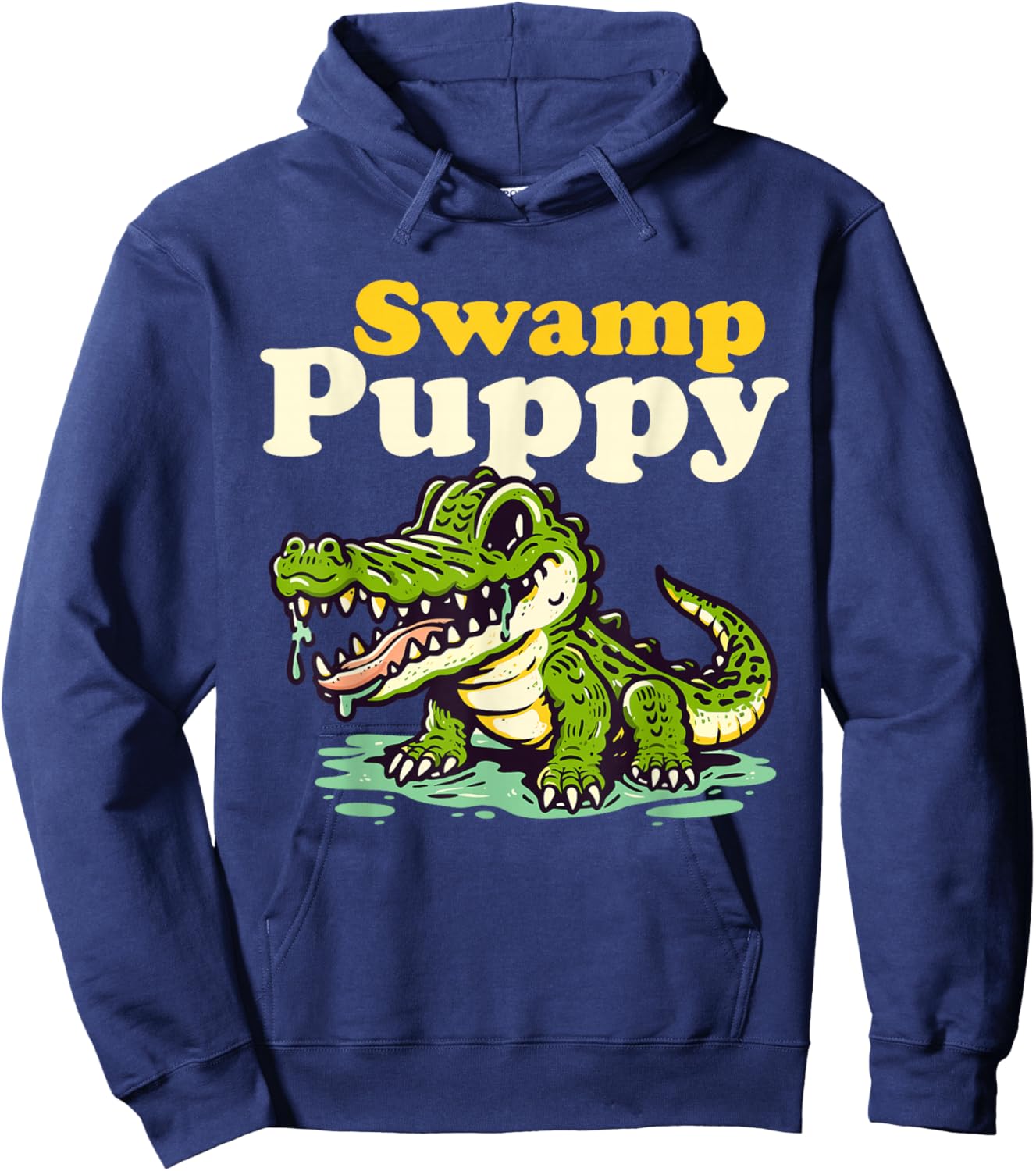 Swamp Puppy: Cute Alligator & Crocodile Lover Funny Hoodie - Hoodie | Navy