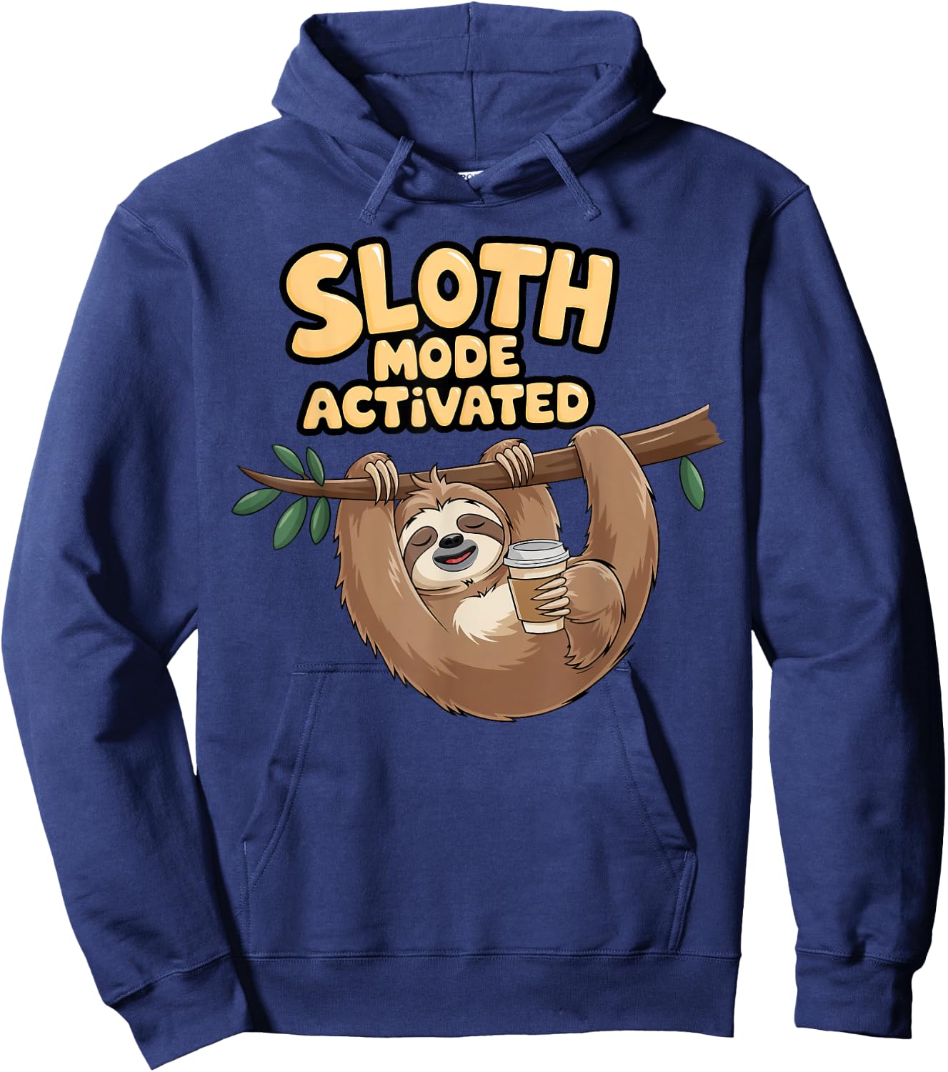 Sloth Mode Activated Relaxed Coffee Lover Hoodie - Hoodie | Navy