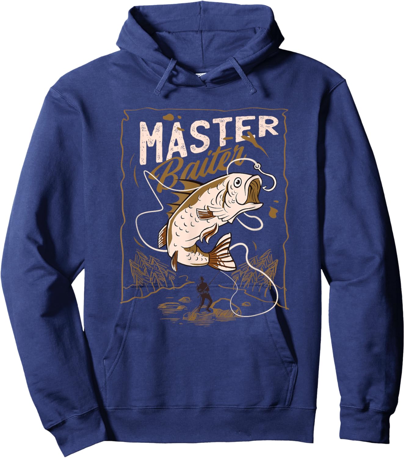 Funny Professional Master Baiter Fishermen Adult Humor Hoodie - Hoodie | Navy