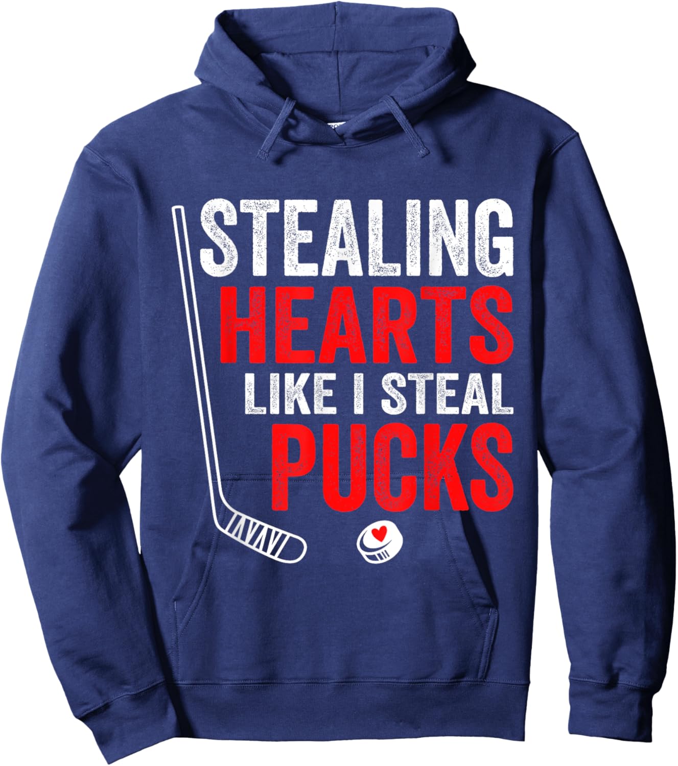 Stealing Heart Like I Steal Pucks Valentines Day Hockey kids Hoodie - Hoodie | Navy