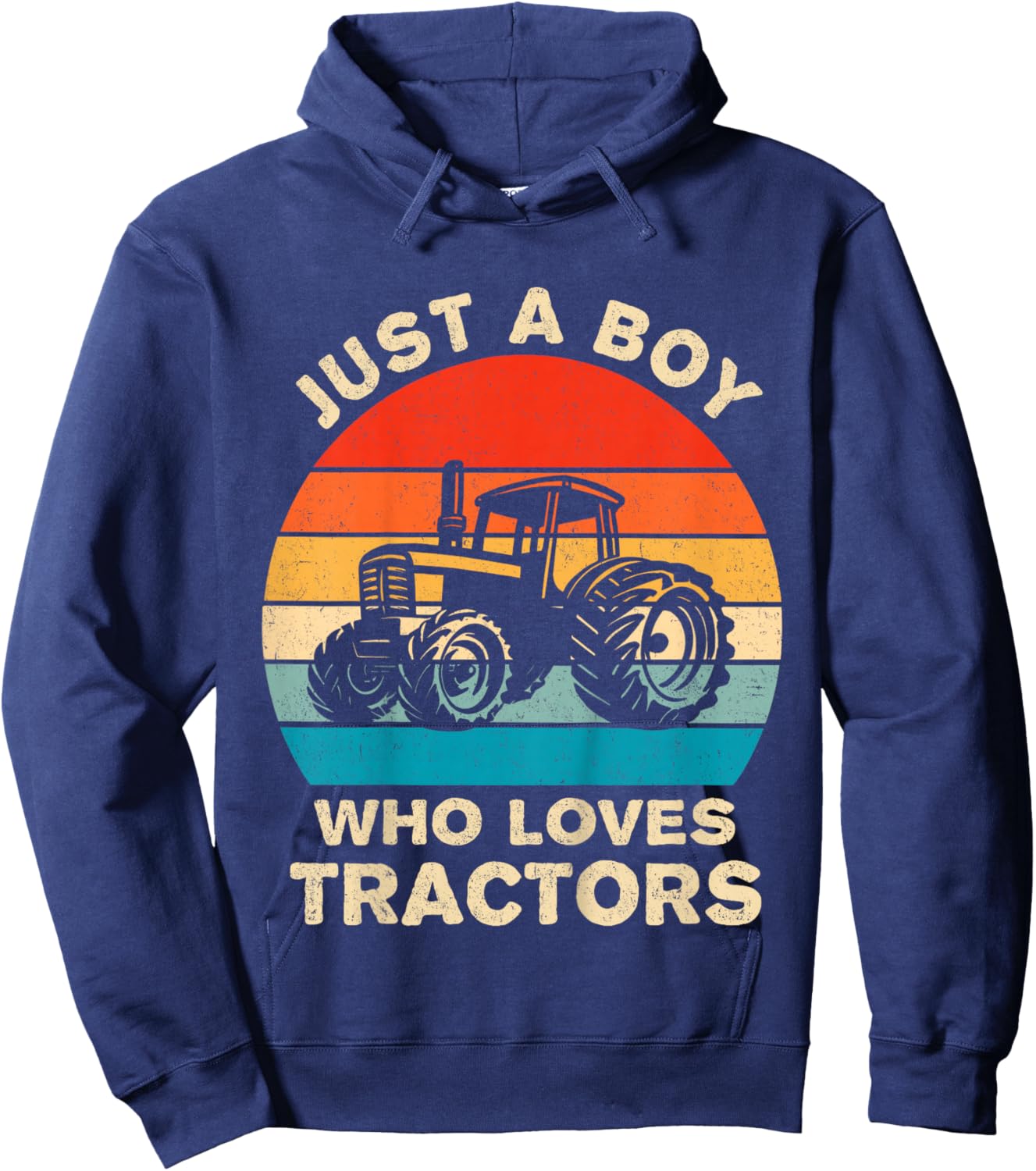 Kids Farm Lifestyle Just A Boy Who Loves Tractors Boys Hoodie - Hoodie | Navy