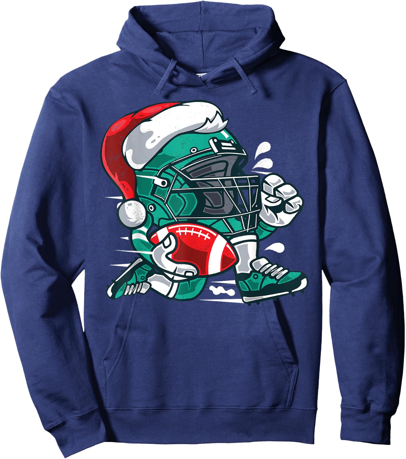 Football Christmas Santa Shirt for Boys and Girls Hoodie - Hoodie | Navy