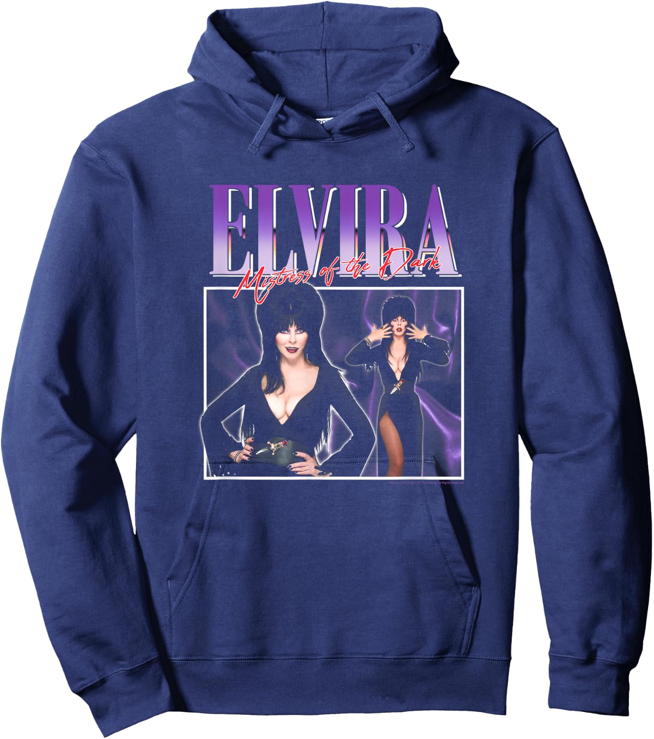 Elvira, Mistress of The Dark Purple 90's Horror Hoodie - Hoodie | Navy