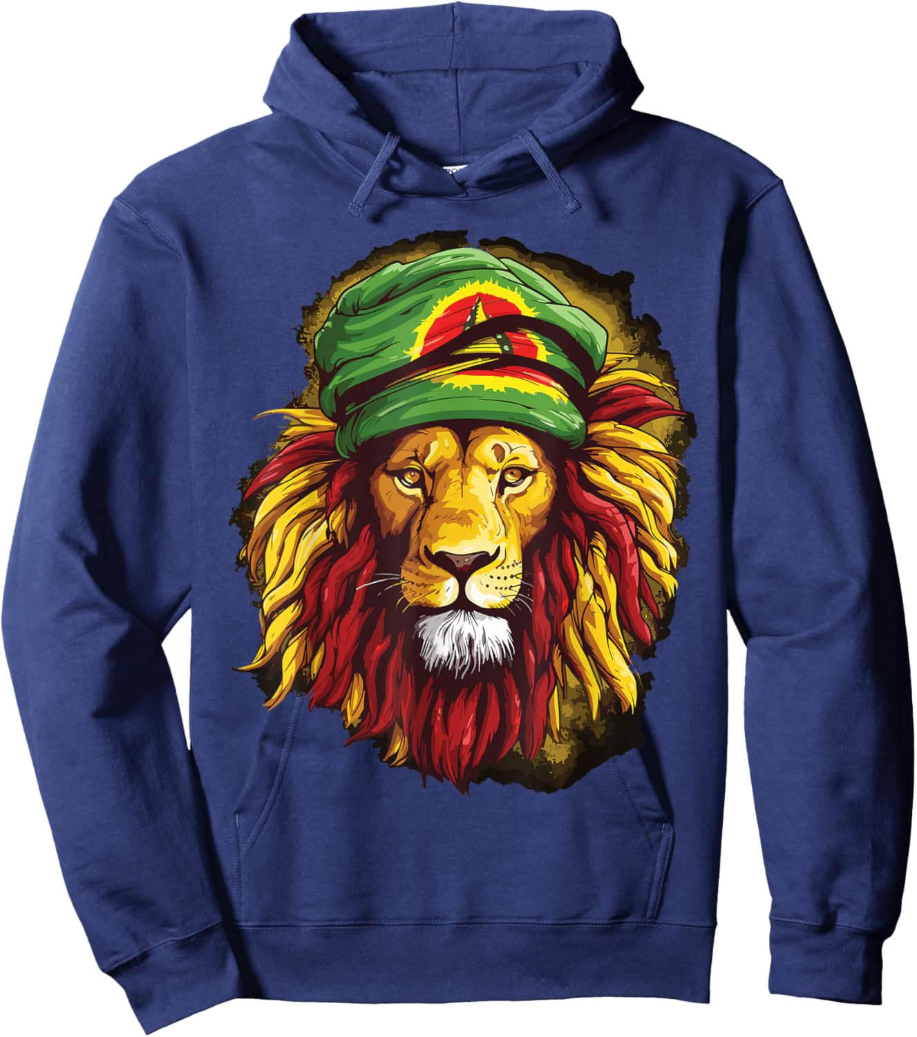 Jamaican Lion Jamaican Rasta Flag Lion Of Judah Reggae Music Hoodie - Hoodie | Navy