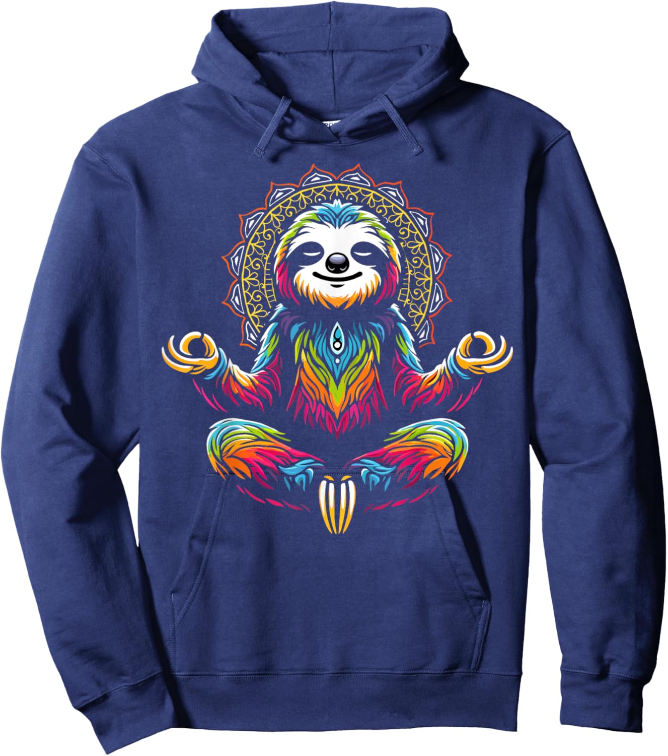 Cute Zen Sloth Lazy Yoga Meditation Hoodie - Hoodie | Navy