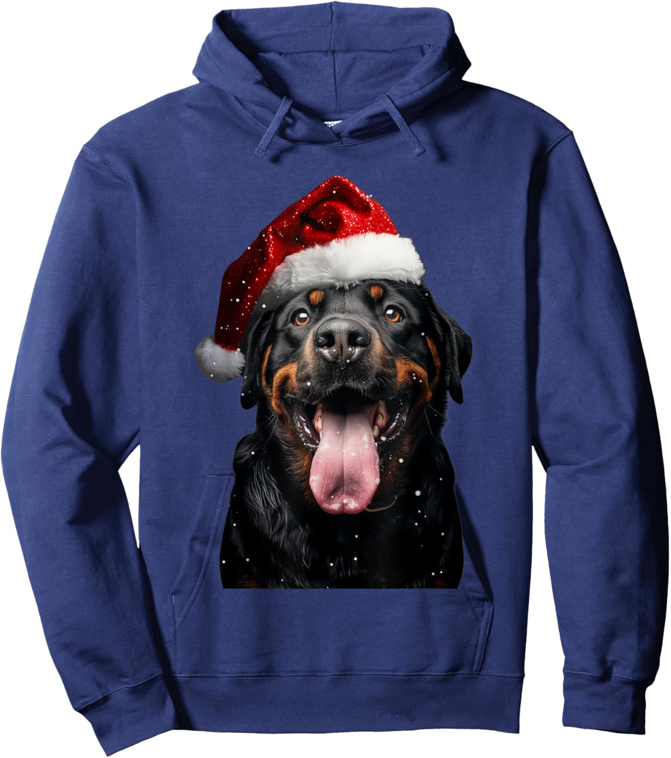 Christmas Dog Outfit Rottweiler Christmas Adult Black Small Graphic Hoodie - Hoodie | Navy