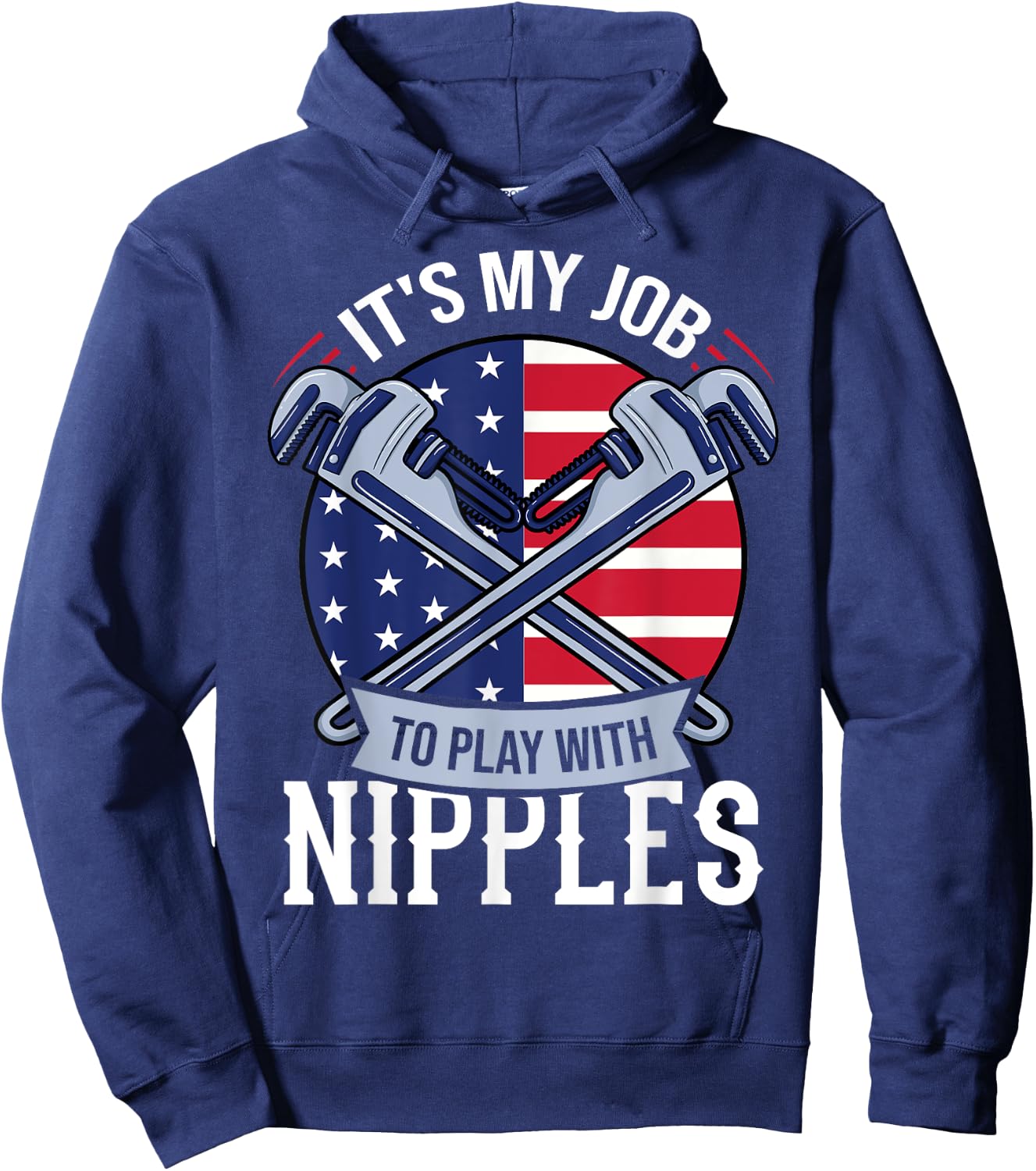 Pipefitter Steamfitter Gift Plumber USA American Flag Women Men Hoodie - Hoodie | Navy
