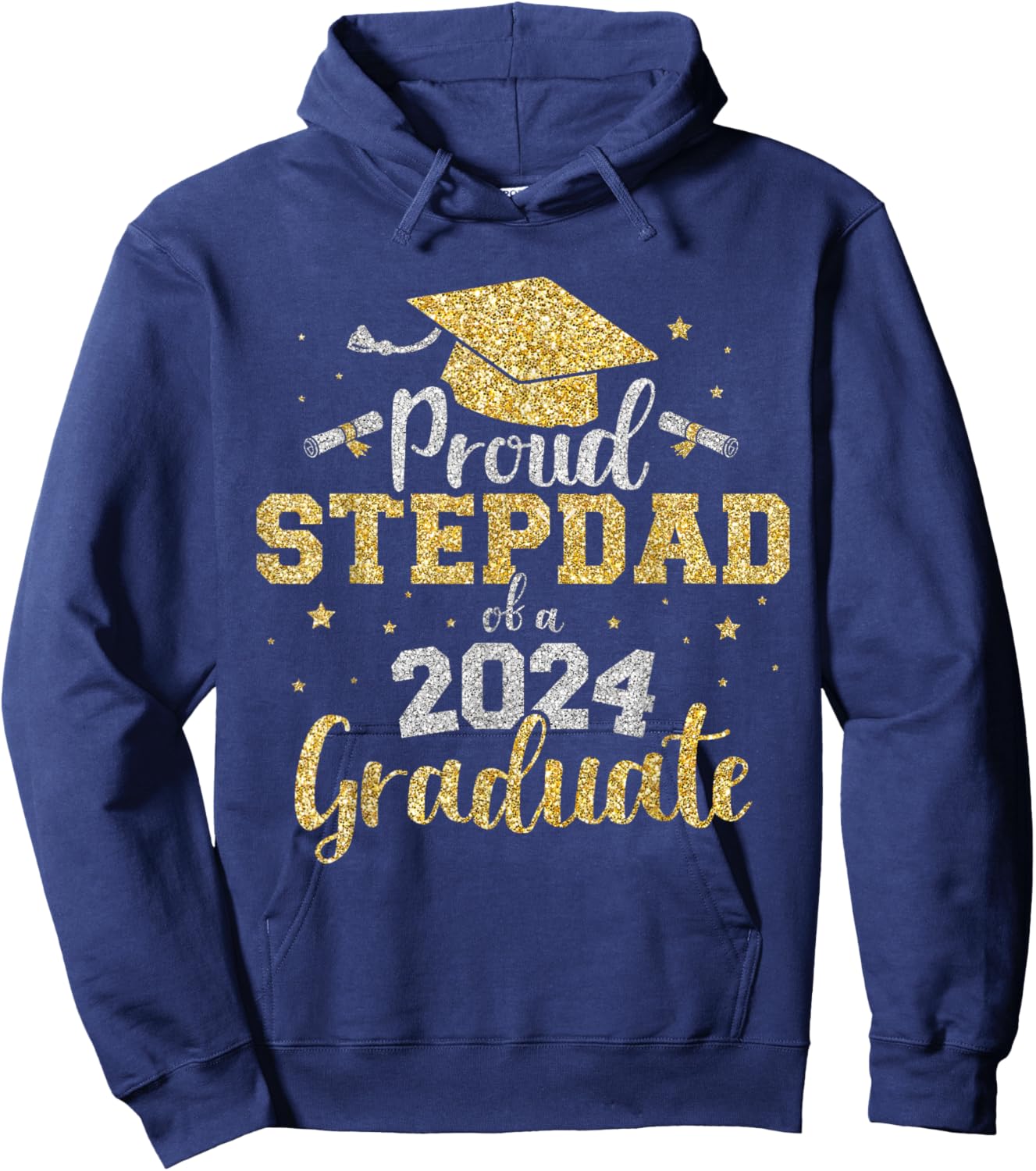 Proud stepdad of a class of 2024 graduate senior graduation Hoodie - Hoodie | Navy