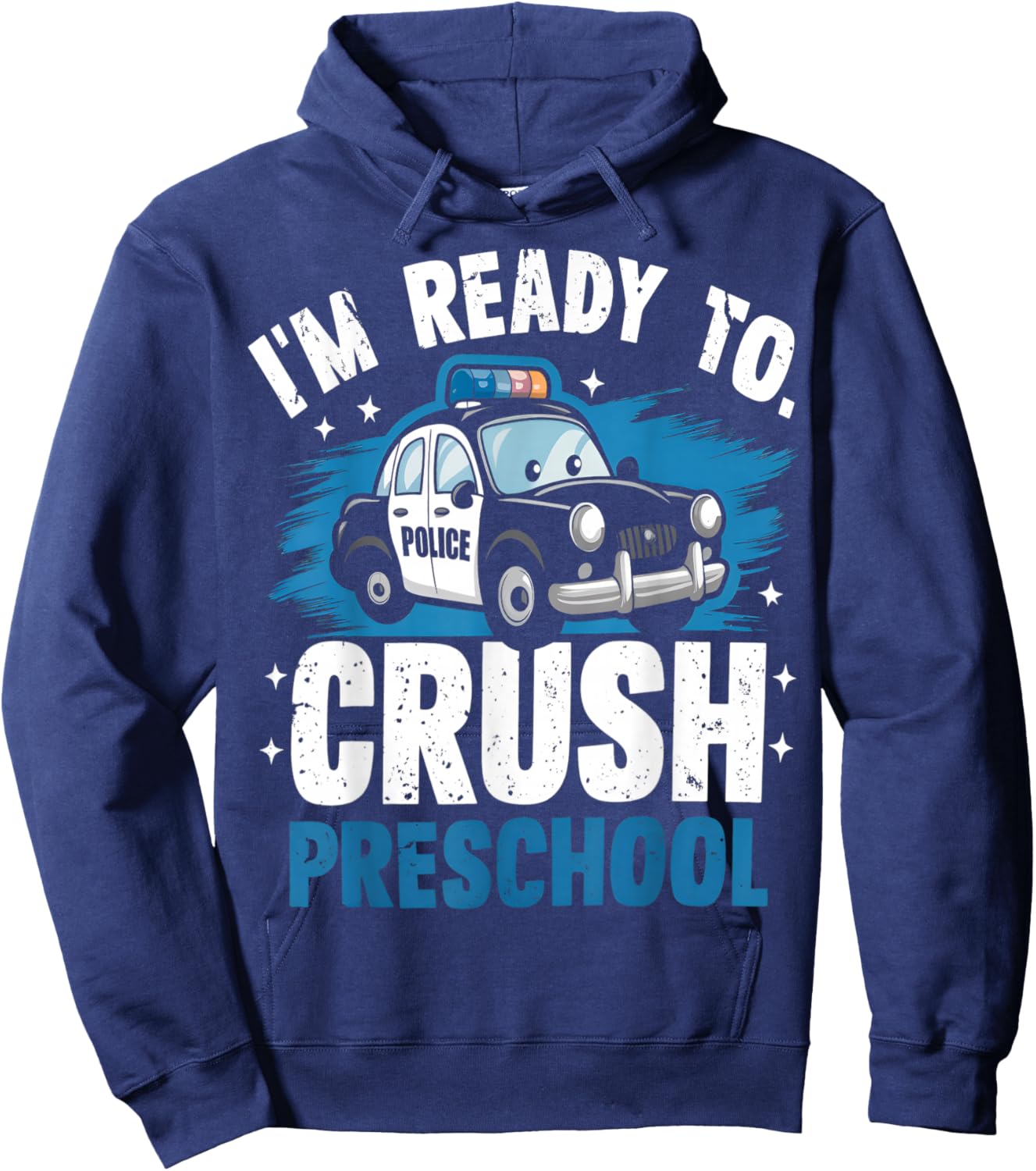 Back To School First Day Of Preschool Police Car Boys Hoodie - Hoodie | Navy