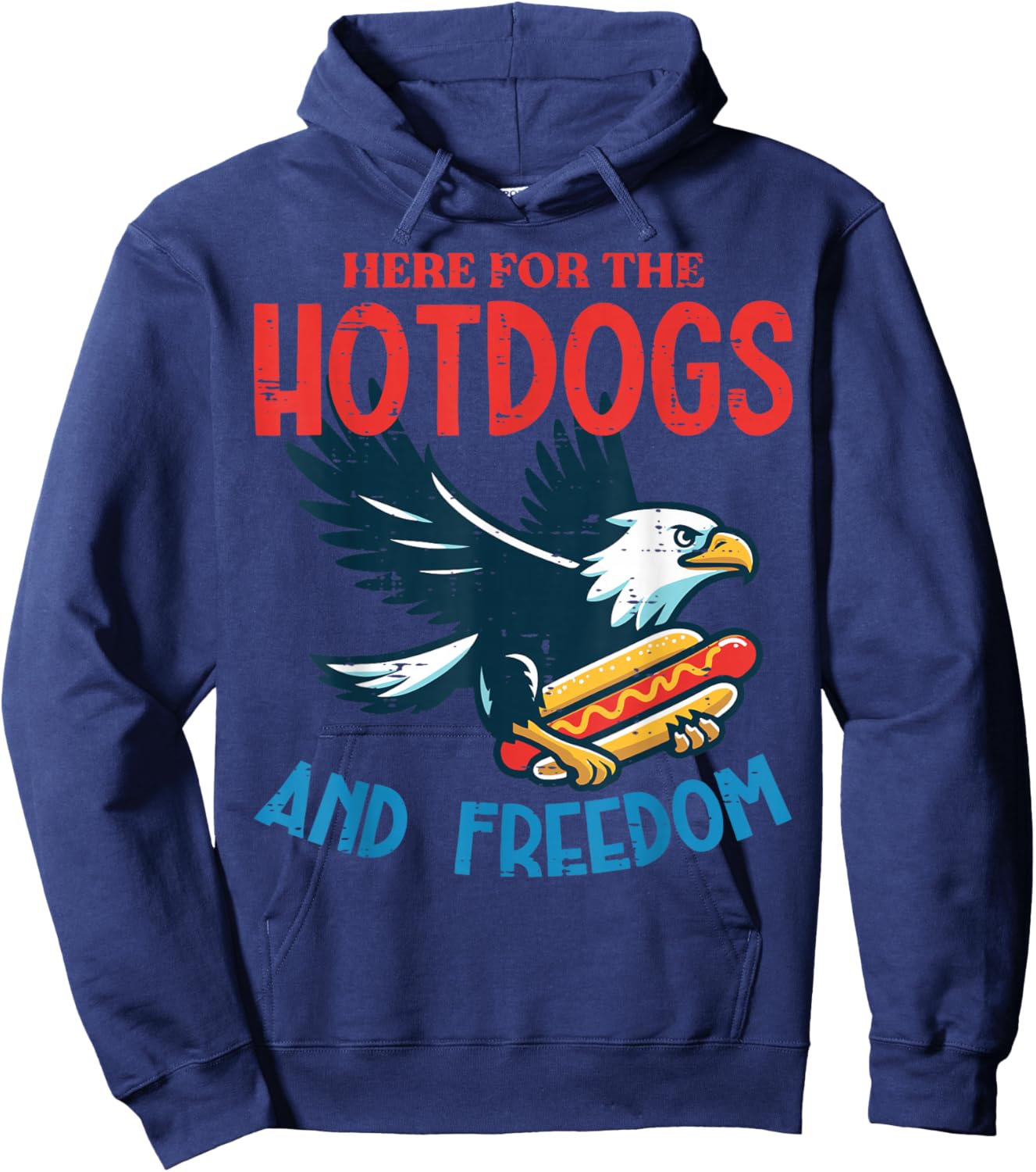 4th Of July Eagle Here Hotdogs Freedom Men Women Kids Hoodie - Hoodie | Navy