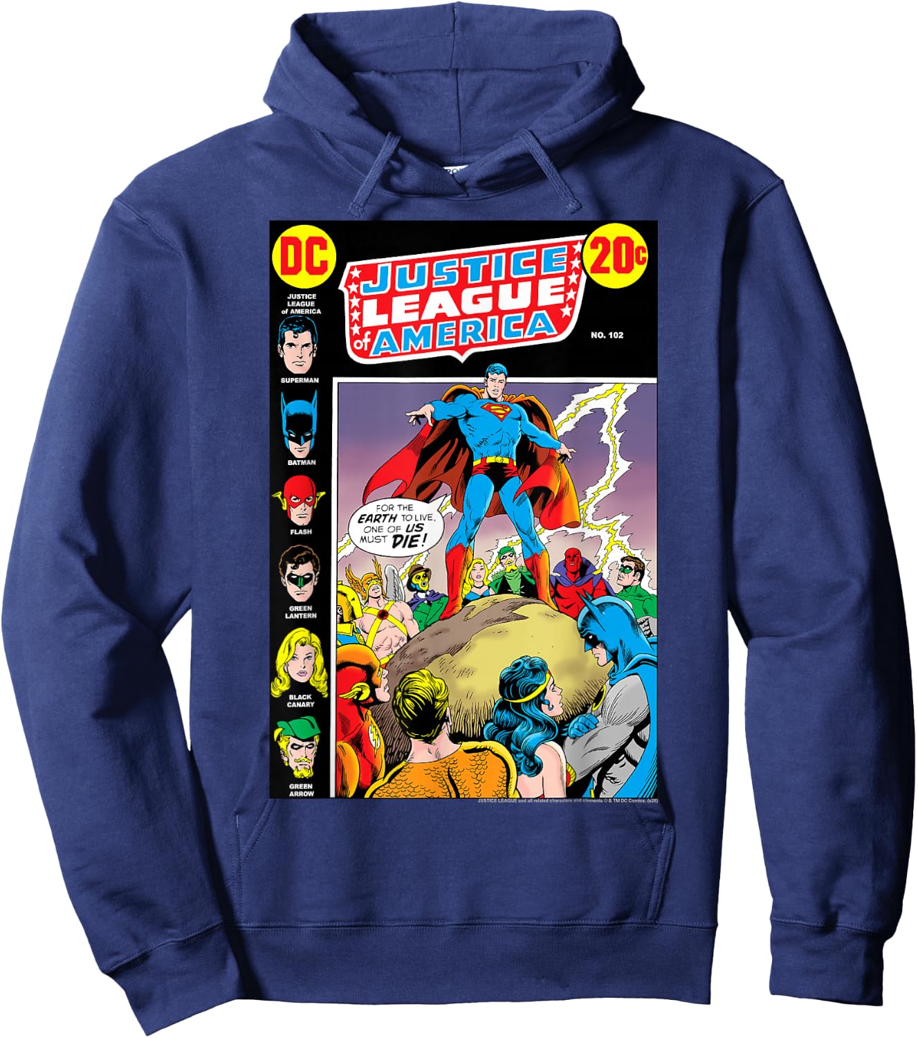 DC Comics Justice League Of America #102 Comic Hoodie - Hoodie | Navy