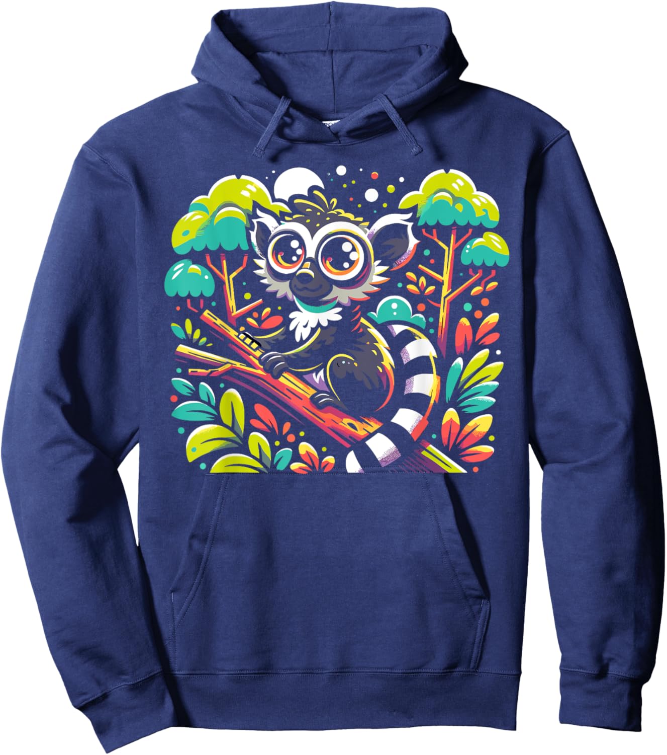 Aye Aye Face Aye-aye Nocturnal Lemur Wildlife Animal Hoodie - Hoodie | Navy