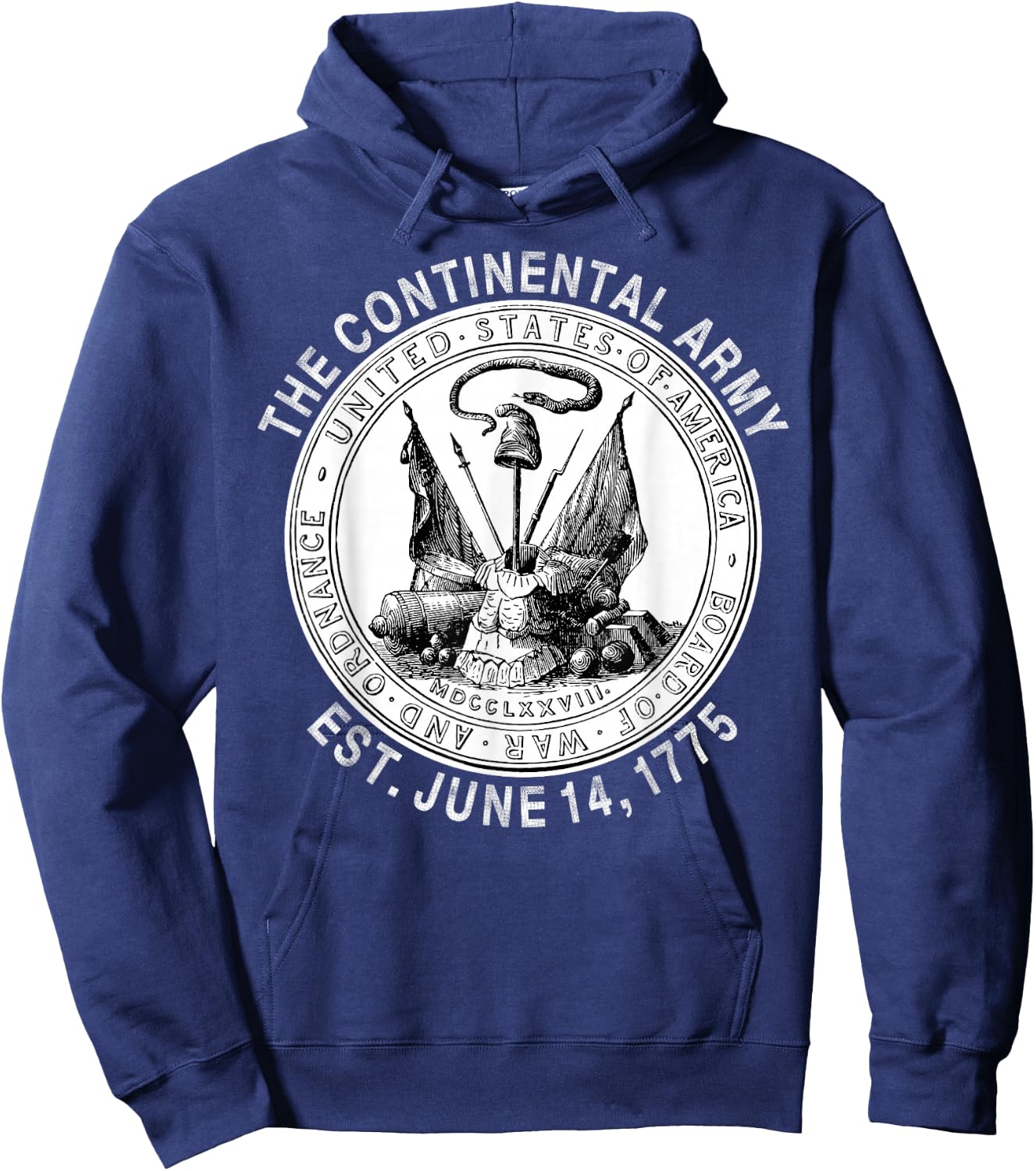Continental Army America Independence Revolutionary War Seal Hoodie - Hoodie | Navy
