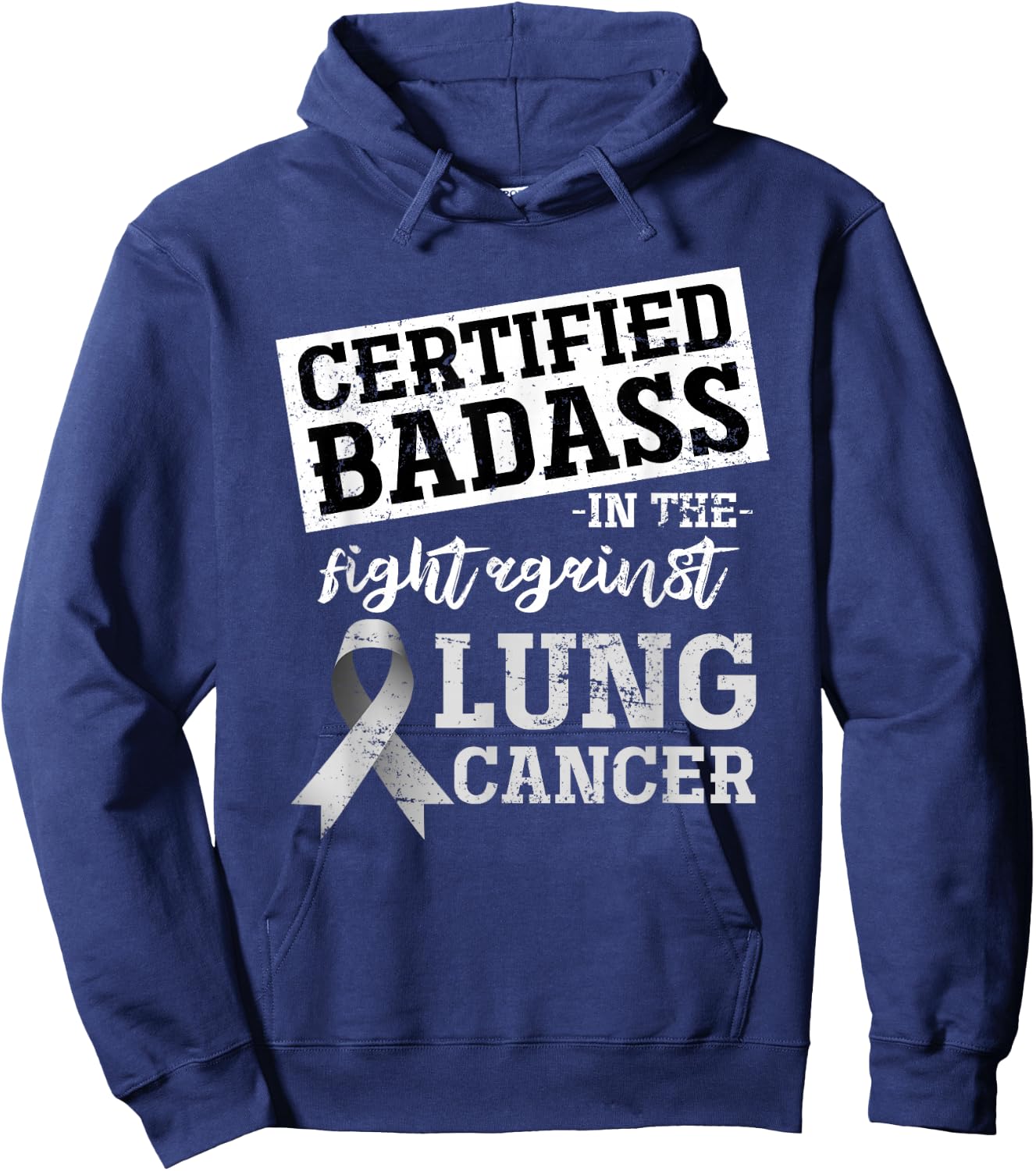 Lung Cancer Warrior Gift Funny Lung Cancer Awareness Hoodie - Hoodie | Navy