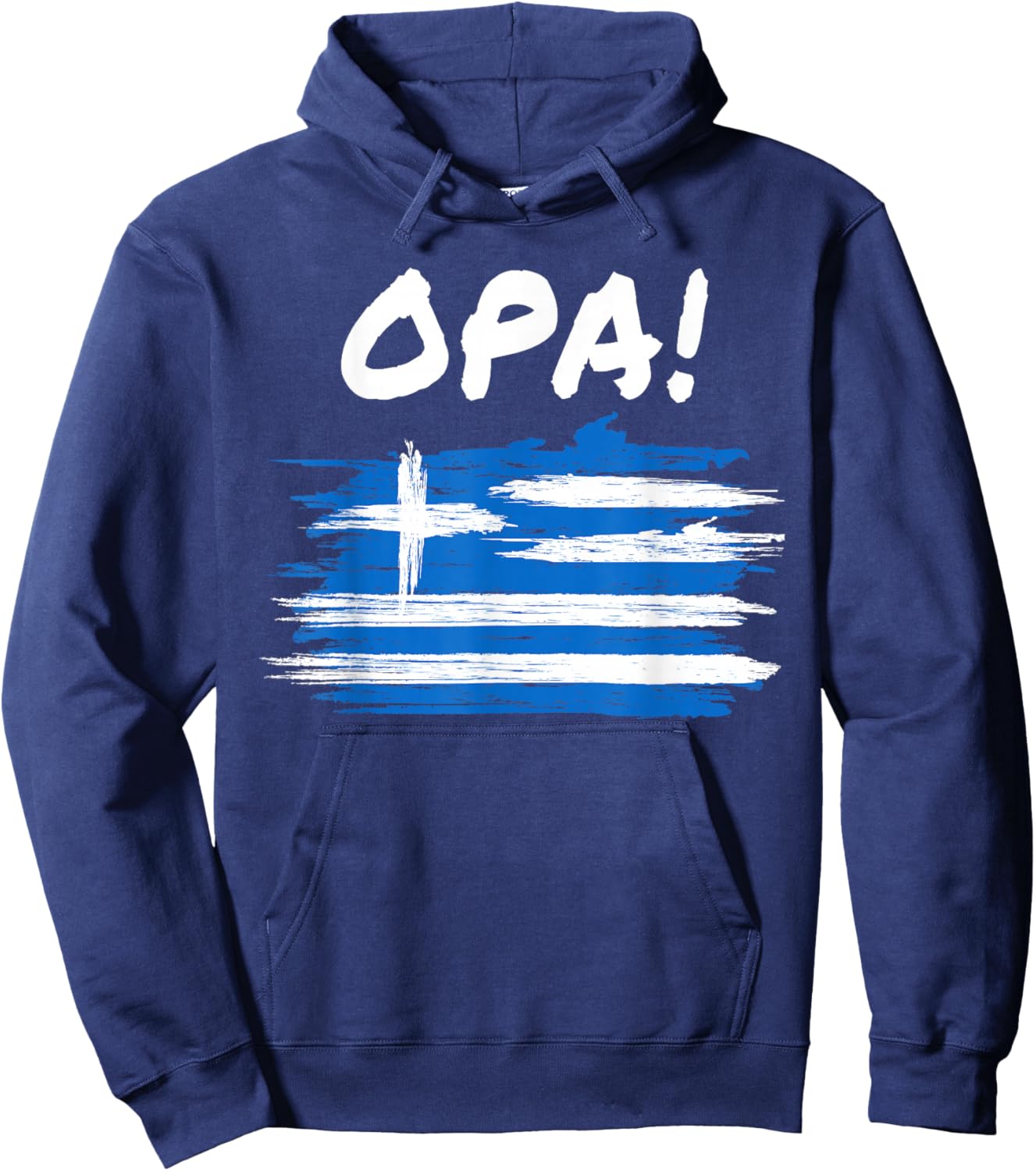 OPA! Funny Traditional Greek Party Quote & Flag of Greece Hoodie - Hoodie | Navy