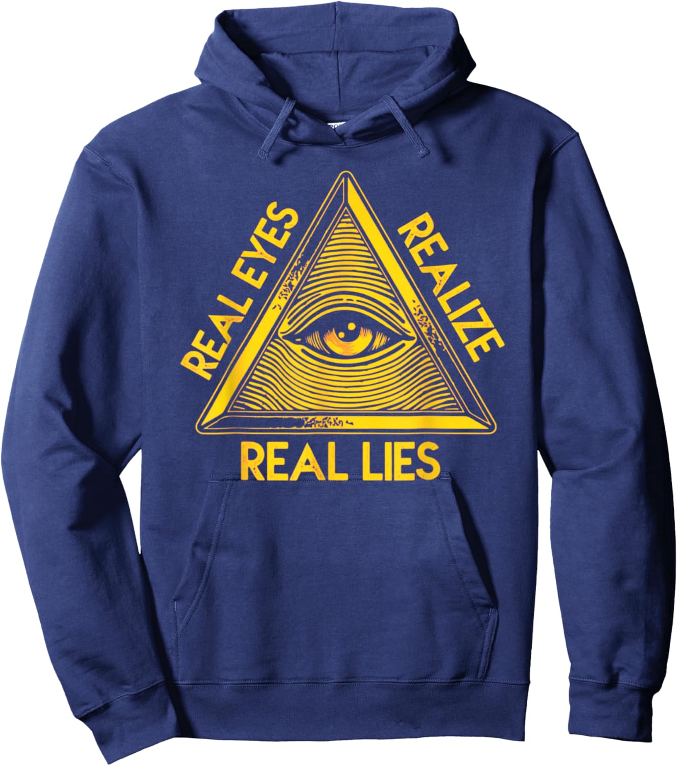 All-Seeing Eye - 'Real Eyes Realize Real Lies Pyramid Hoodie - Hoodie | Navy